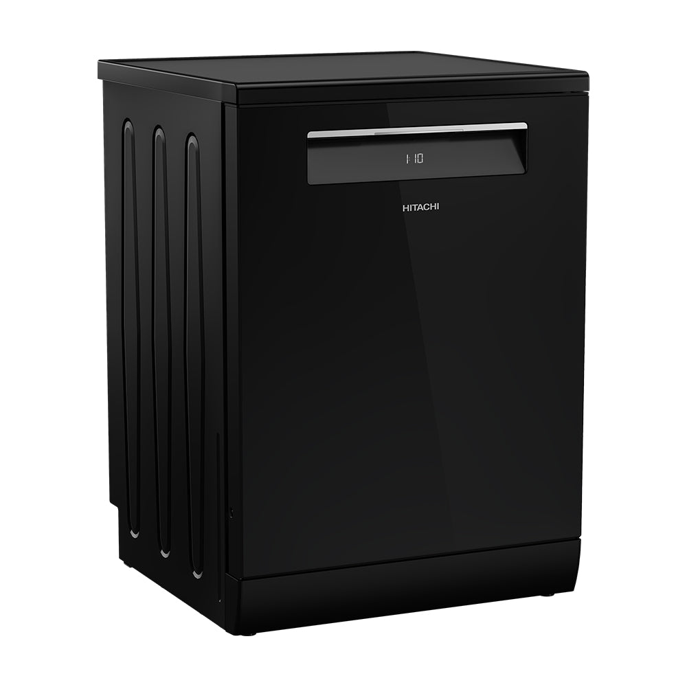 Hitachi HDF F158CVGB Freestanding Dishwasher - Energy Efficient, Quiet Operation, Large Capacity for Family Kitchens | Perfect for Small Spaces & Open Floor Plans