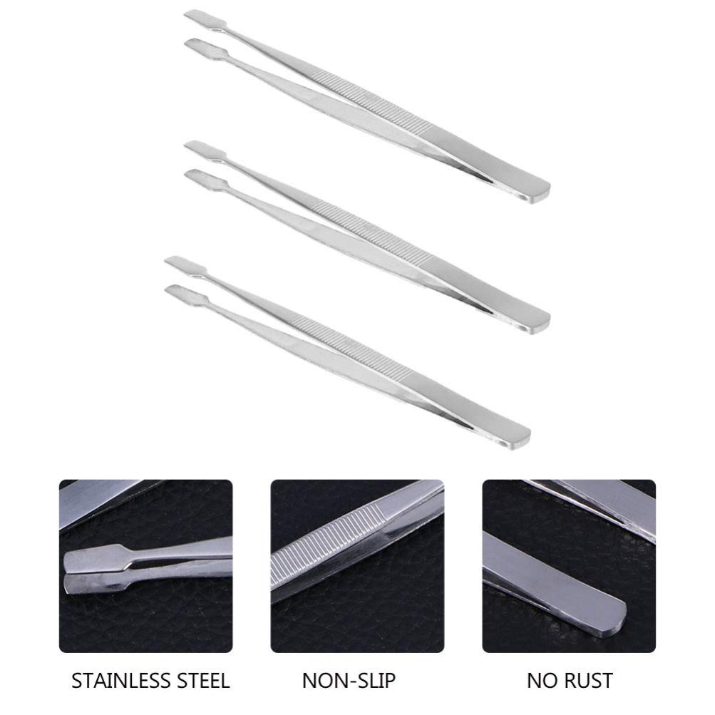 TEHAUX 3pcs Stainless Steel Eyelash Stamp & Nipper Set - False Eyelash Application Tool for Professional & Home Use - Perfect for Eyelash Extensions, Salon Styling & DIY Beauty Care