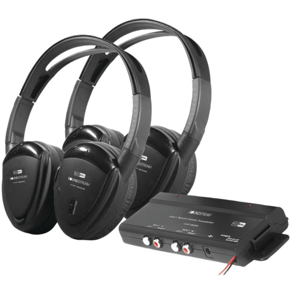 Power Acoustik HP902RFT Wireless Headphones - 2 Pack 900MHz RF Stereo Headphones with Transmitter for Home Theater, Gaming & TV Use