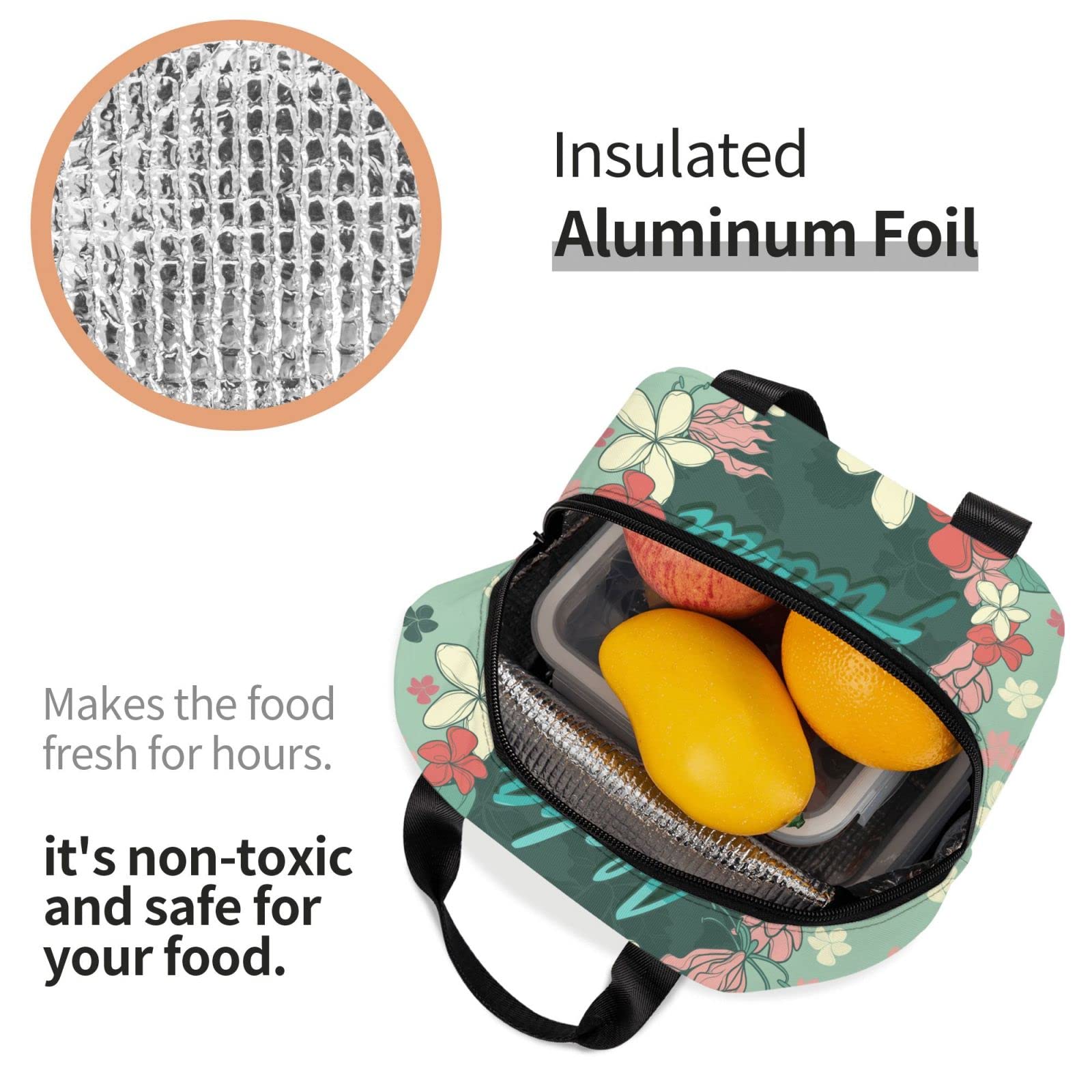 Stylish Insulated Lunch Box for Women & Men - Reusable Thermal Lunch Bag for Office, Camping, Hiking, Picnic, Beach & Travel - Keep Meals Fresh Anywhere