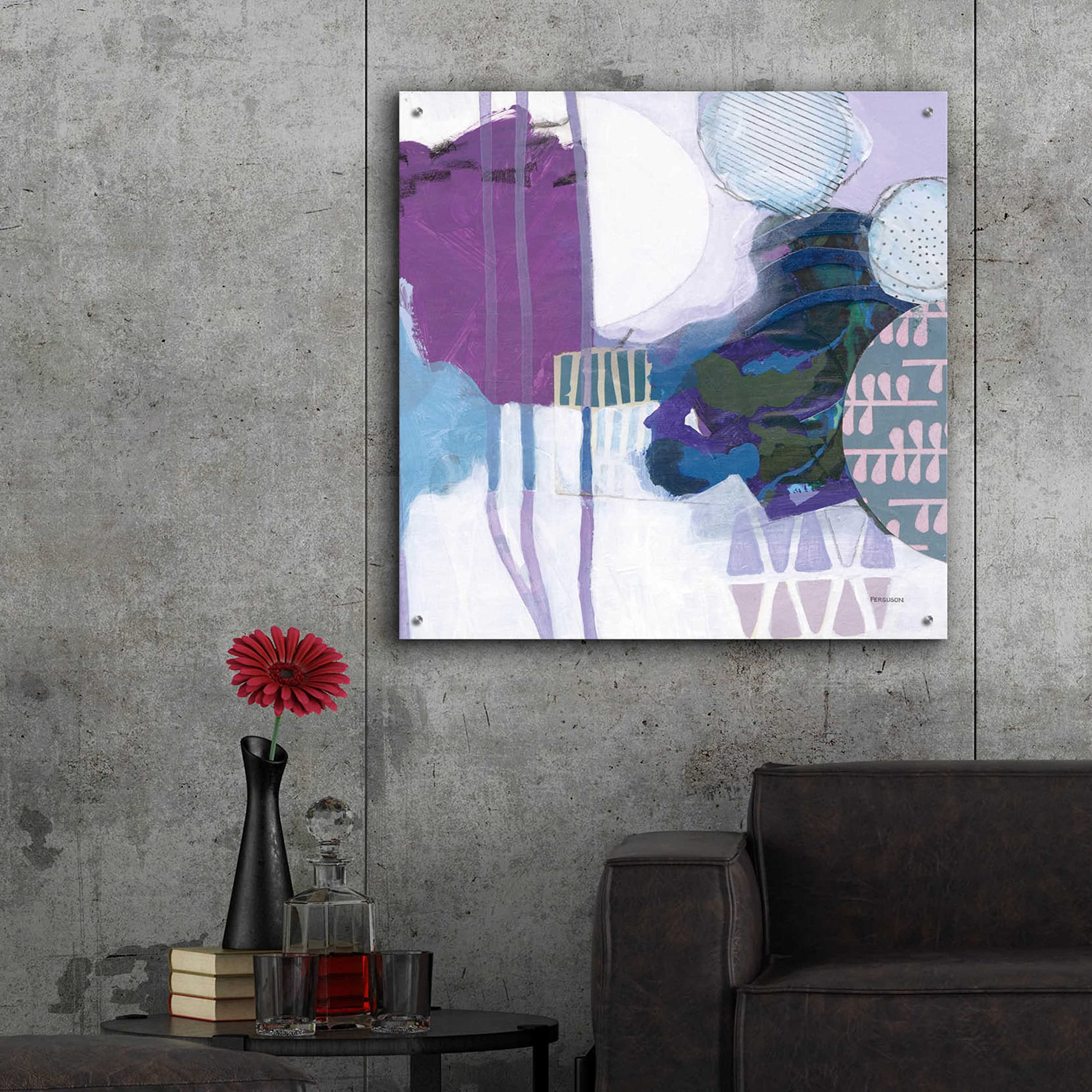 Abstract Layers IV Acrylic Glass Wall Art by Kathy Ferguson - 36x36 Inches Modern Home Decor for Living Room, Bedroom & Office