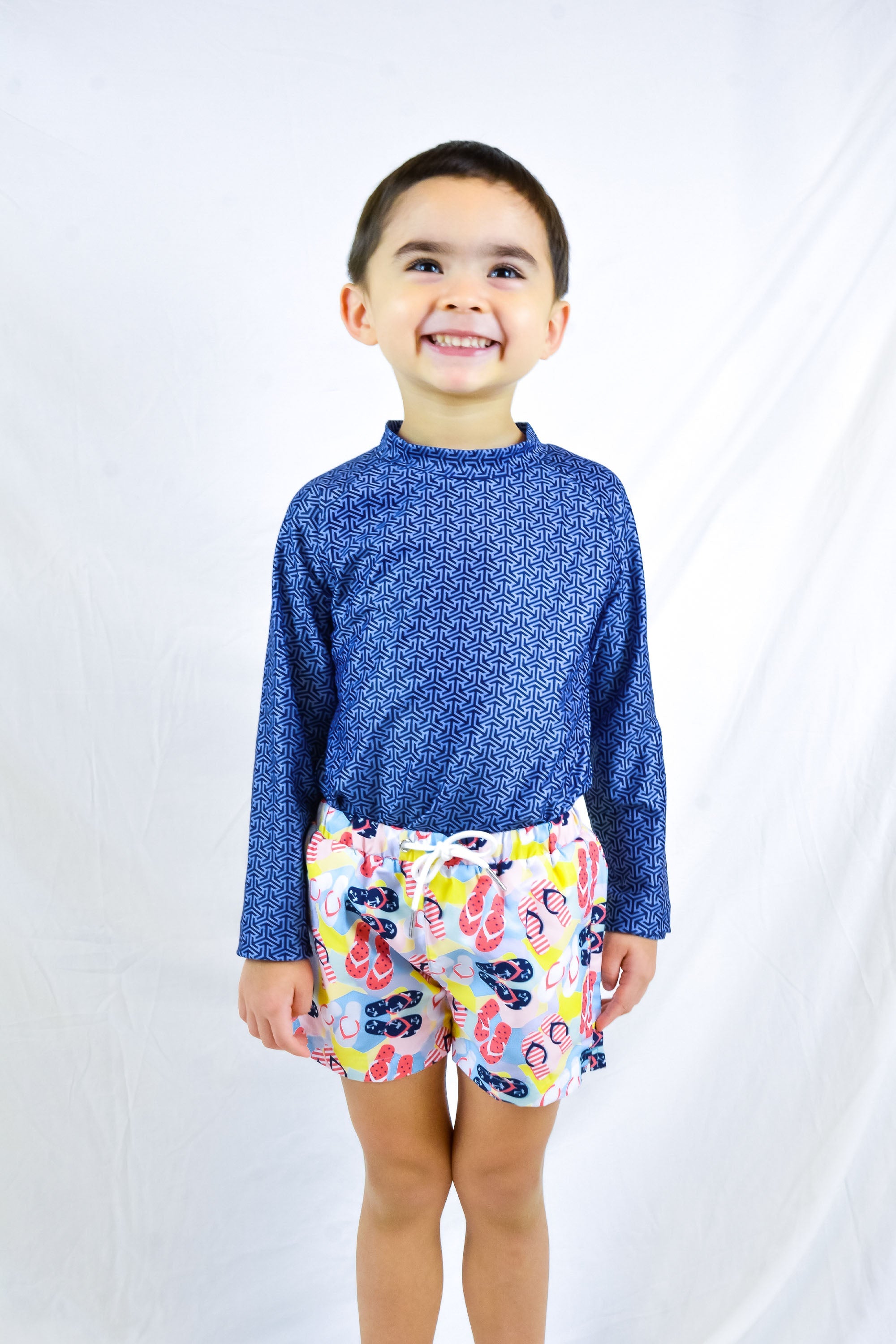Waikiki Kids Unisex UPF 50+ Sun Protection Rash Guard Swim Shirt - Due South Blue - Perfect for Beach, Pool & Water Sports