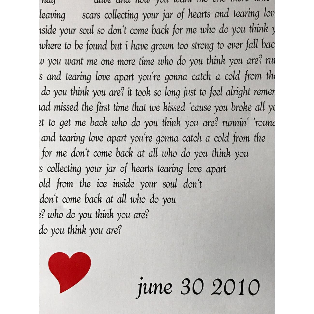 Christina Perri Jar Of Hearts Lyrics Poster - Official Promo Artwork Print for Home Decor, Music Lovers & Fans Gift Idea