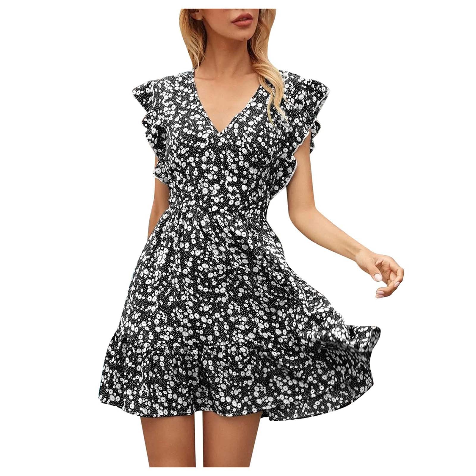 Elegant Plus Size Women's Casual Dresses - Floral Print Sleeveless Formal Gowns for Work, Party & Special Occasions