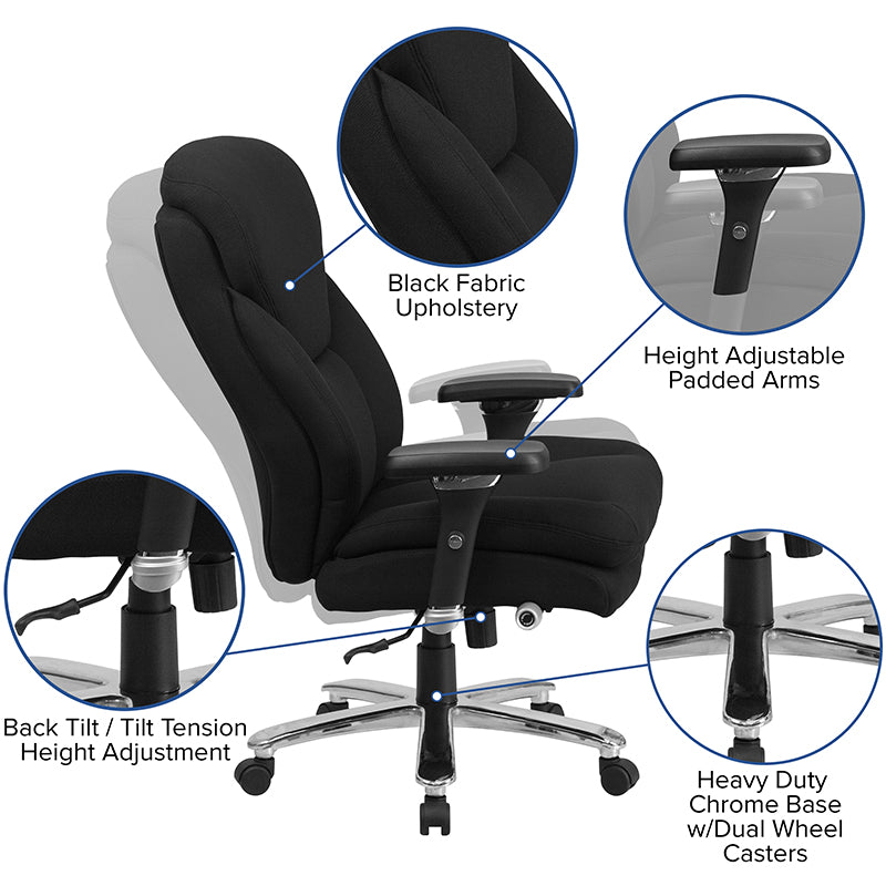 FLASH HERCULES Series Heavy Duty Executive Office Chair - 400 lb Weight Capacity, Ergonomic Design with Lumbar Support, Big & Tall Adjustable Chair for All-Day Comfort - Perfect for Home Office, Gaming, and Professional Workspaces