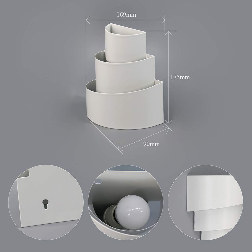 Modern LED Wall Sconces - European Style Indoor Wall Mounted Lights for Living Room, Bedroom & Hallway (Warm White, Vertical Small Snail Design) - Perfect for Ambient Lighting and Home Decor