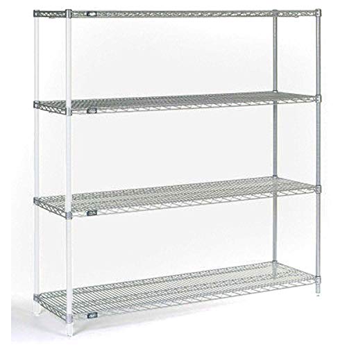Nexel Chrome Wire Shelving 48x12x63 - Heavy Duty Storage for Garage & Kitchen
