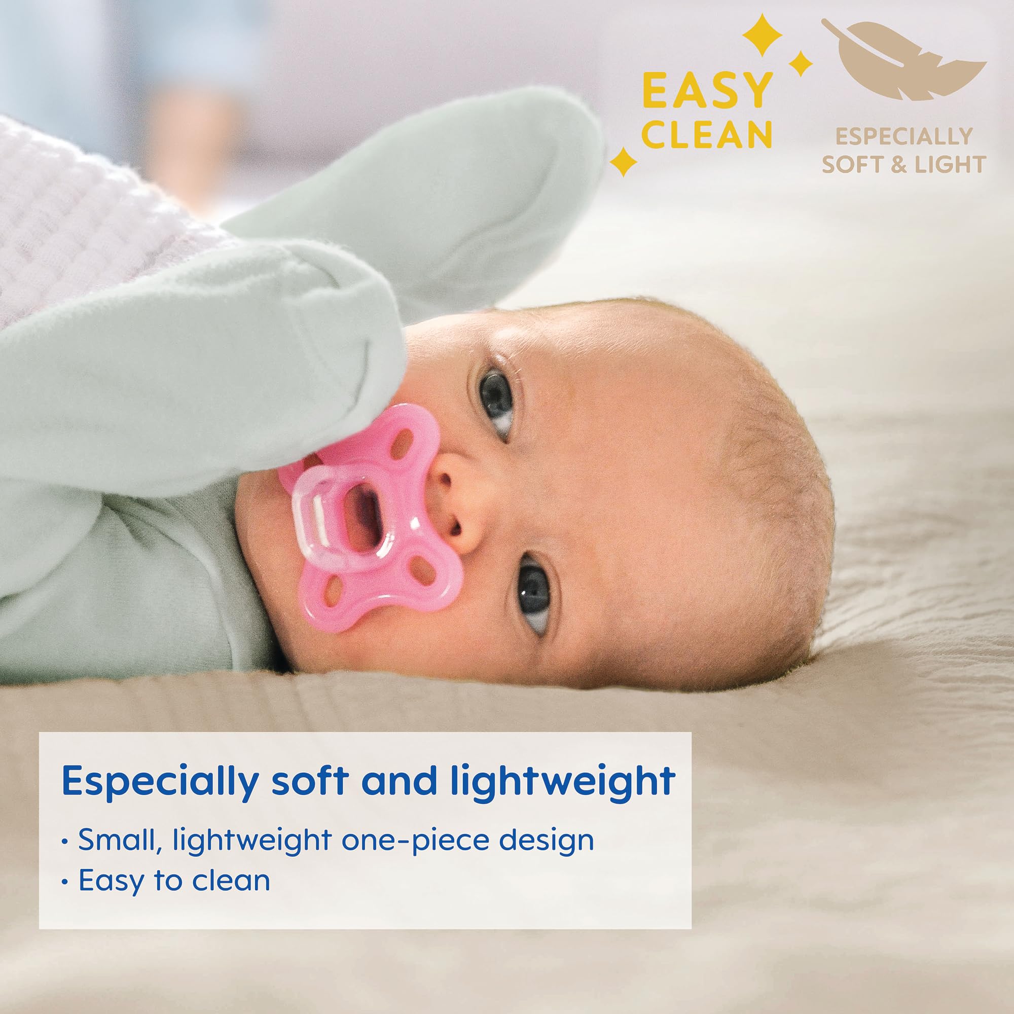 **MAM Comfort Baby Pacifiers – BPA-Free, Lightweight One-Piece Silicone Binky for Newborns 3-12 Months | Easy to Clean, Ideal for Breastfed Babies | Includes Sterilizer Case, 2-Pack | Perfect for Soothing, Travel & Daily Use**