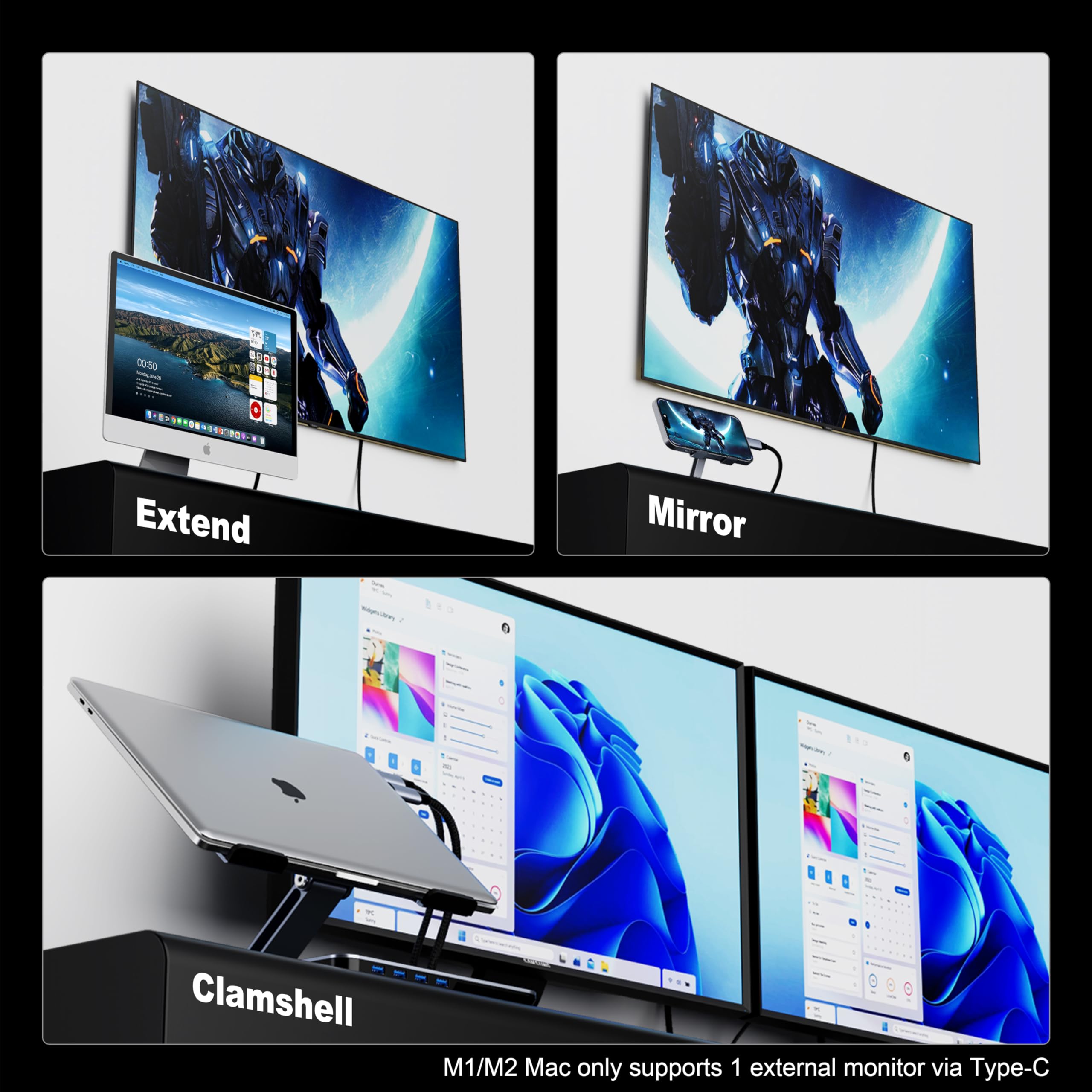 BENFEI 2 Pack USB C to HDMI 6 Feet Cable - 4K@60Hz Aluminum Shell Nylon Braided - Thunderbolt 3/4/5 Compatible with iPhone 15 Pro/Max, MacBook Pro/Air 2023, iPad Pro - Perfect for Home Theater, Office Presentations & Gaming Setup