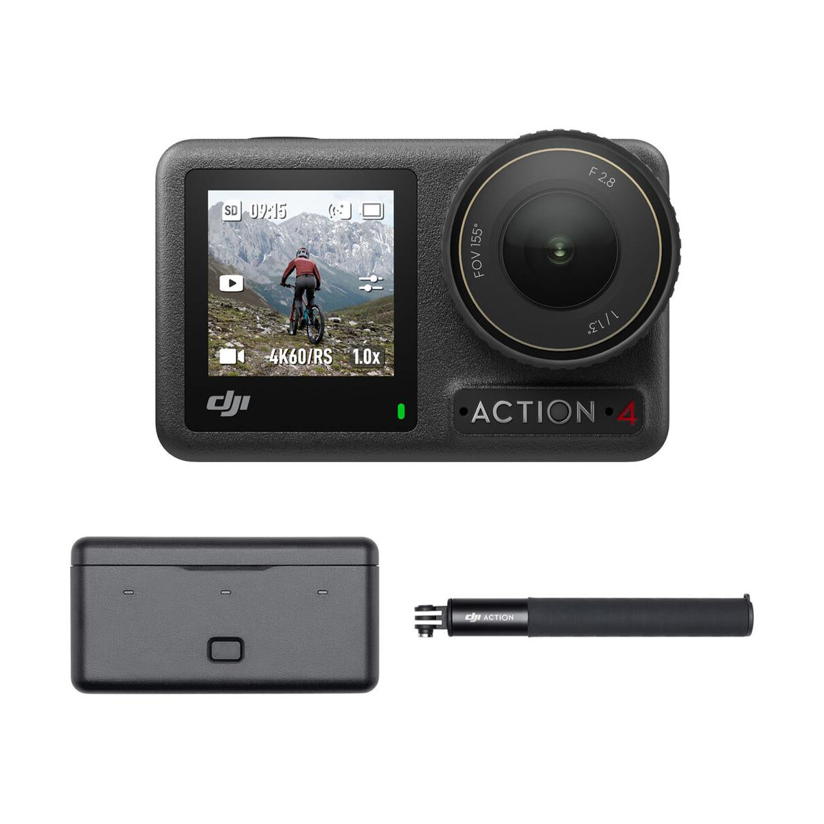 DJI Osmo Action 4 Waterproof 4K Action Camera with 155° FOV, 10m Dive Housing & Accessories - Perfect for Surfing, Skiing, Hiking & Outdoor Adventures