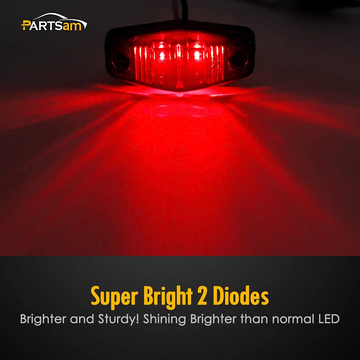 PARTSAM LED Trailer Lights Kit - 4 Amber & 2 Red Smoked 2.5