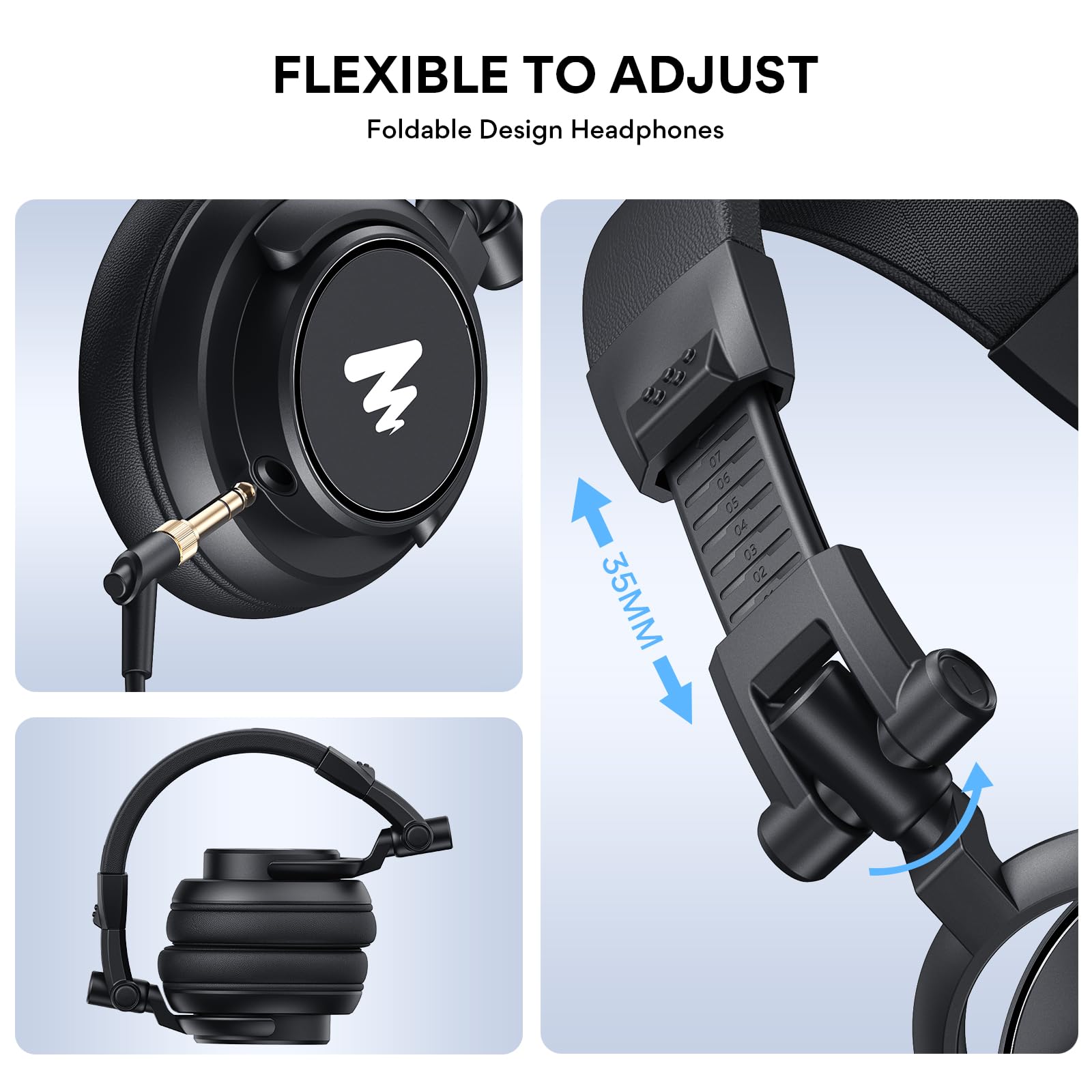 MAONO MH601 Professional Studio Headphones - 50mm Drivers, Over-Ear Closed Back Design for Music Production, DJing, Podcasting & Gaming - Premium Sound Isolation & Comfort (Black) - Perfect for Home Recording, Streaming & Audio Editing