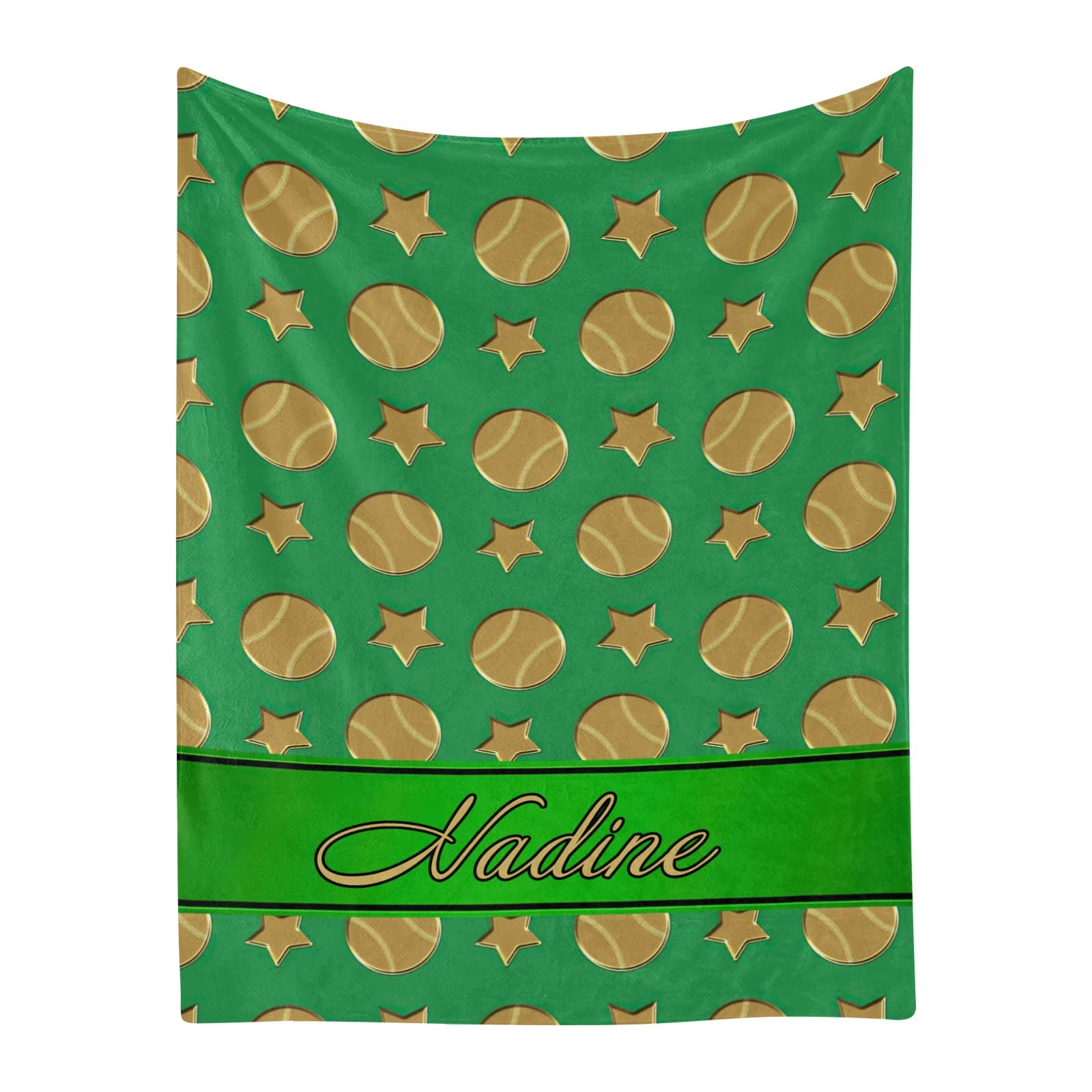 Personalized Green Gold Baseball Stars Baby Blanket with Name - Soft Fleece Throw Blanket for Newborns, Infants, Boys & Girls - 30x40 Inch - Perfect Baby Shower Gift, Nursery Decor & Birthday Present