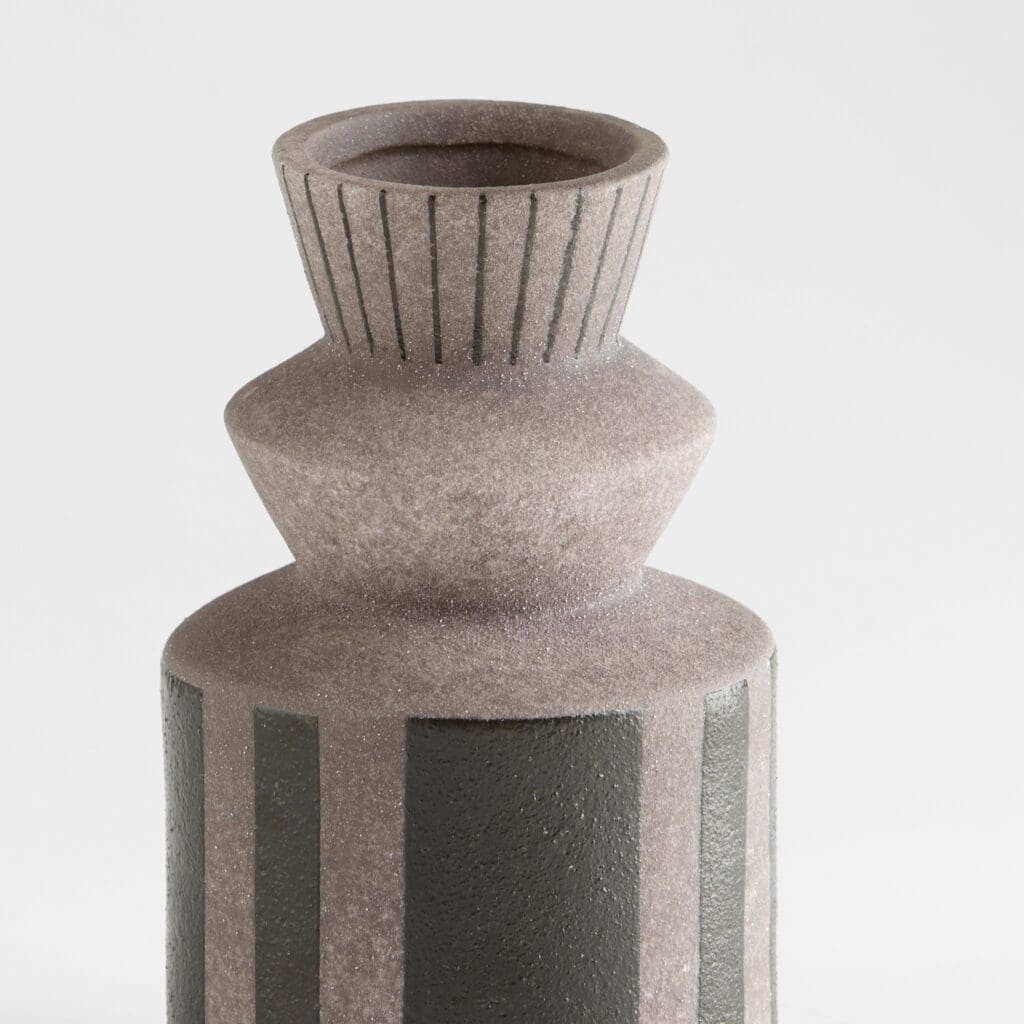 Cyan Design 11480 Erebus Vase - Small Grey Ceramic Vase for Home Decor, Wedding Centerpiece, Tabletop Display & Modern Interior Design