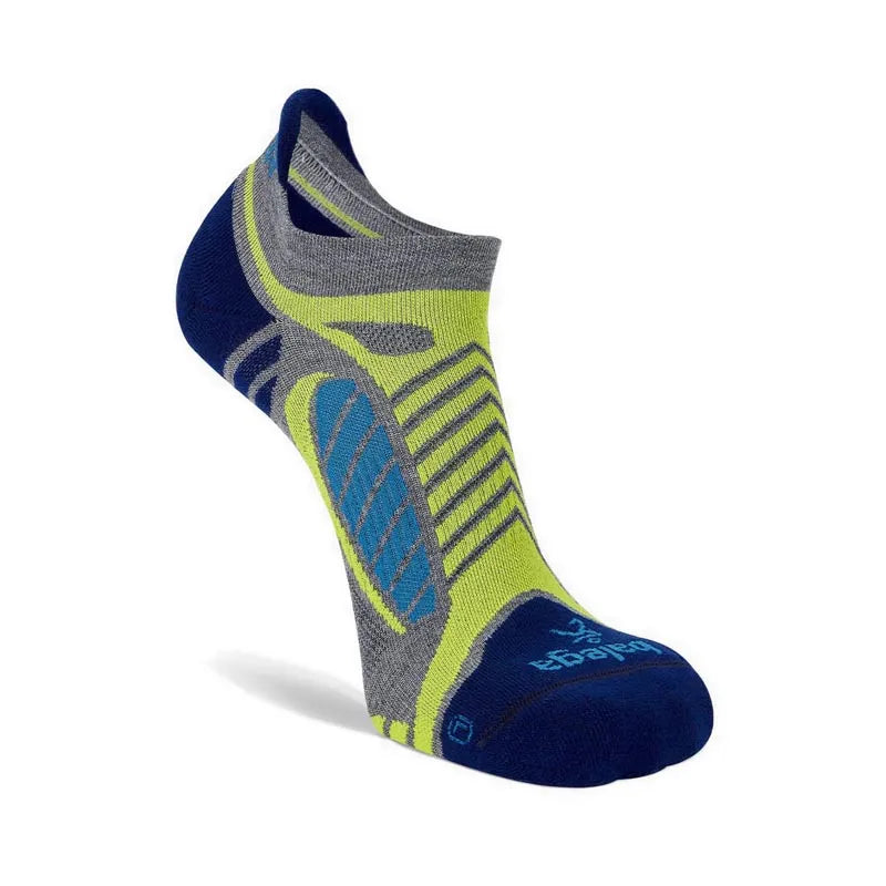 Balega Ultra Light No Show Socks - Grey Heather/Royal Blue - Perfect for Running, Hiking & Everyday Comfort