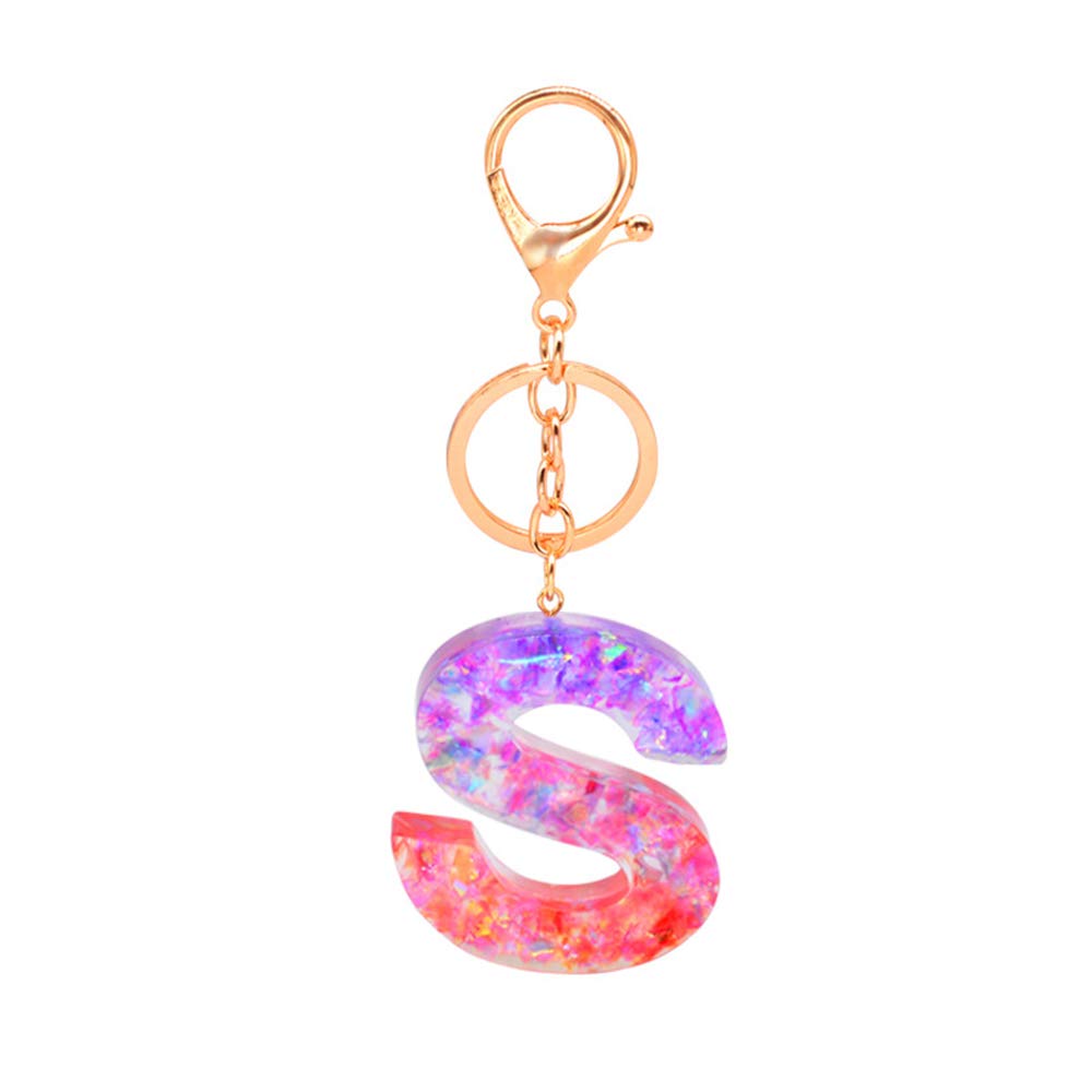 Cute Sequins Letter Keychain - A-Z Kawaii Key Rings for Girls & Couples | Bag & Car Charm Accessories