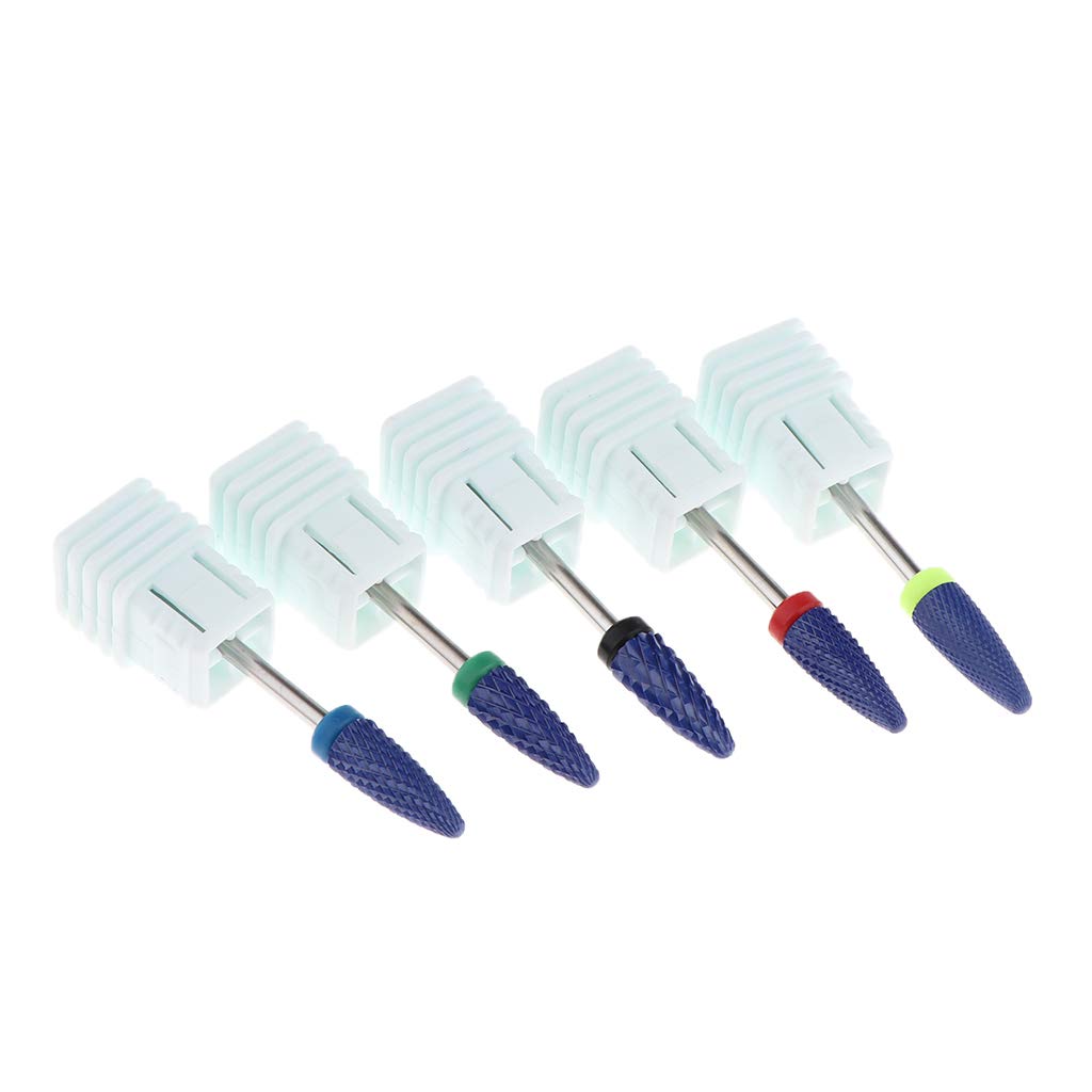 5 Pack Ceramic Nail Drill Bits for Electric Nail File - Professional Polishing & Grinding Heads for Manicure, Pedicure & Nail Art - Perfect for Salon & Home Use