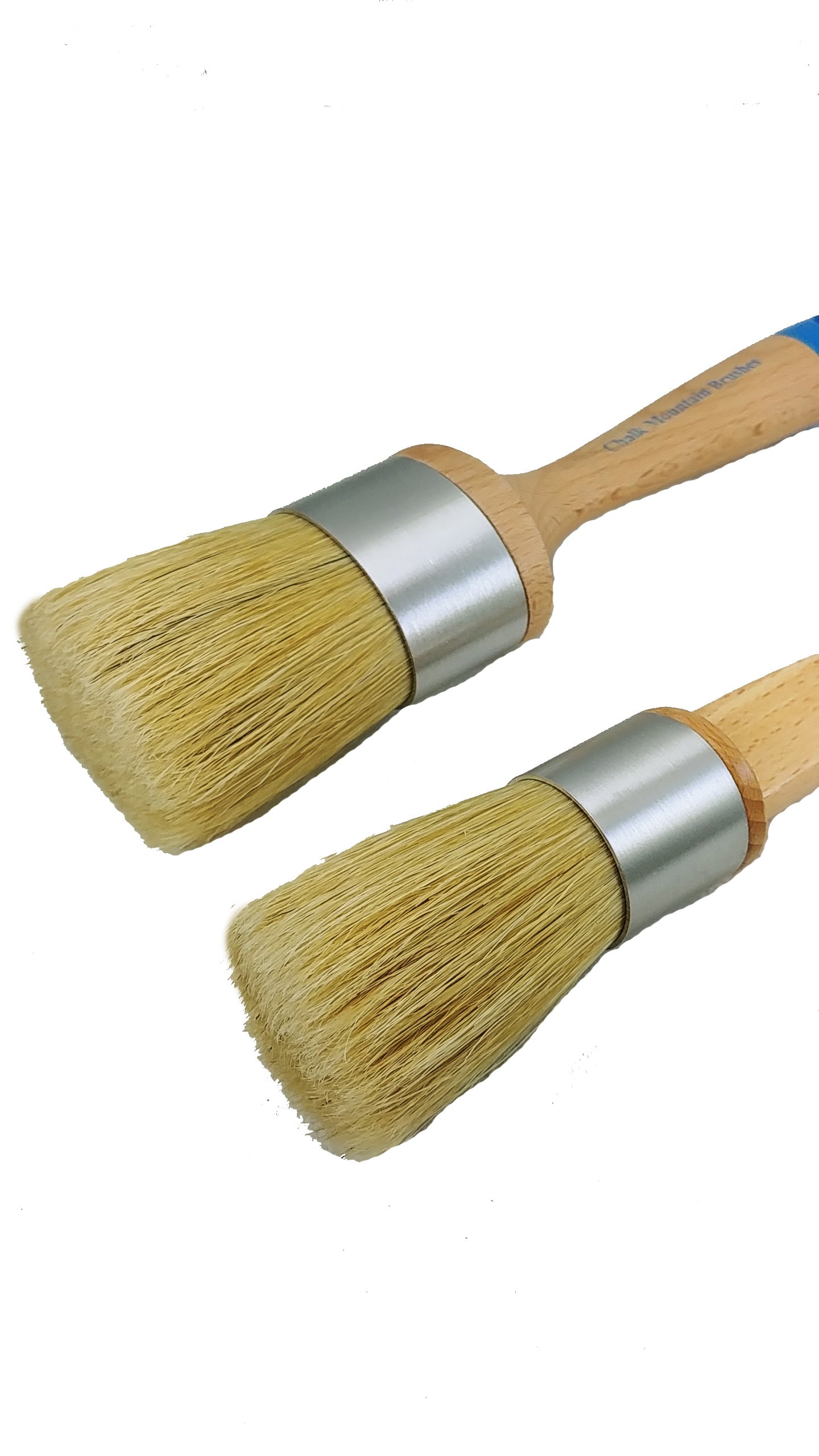 Premium Chalk Paint Brush Set - Small Detailing & Medium Boar Bristle Brushes for Furniture Painting (2-Pack) - Ideal for DIY Home Decor, Chalk Painting Projects & Fine Detail Work