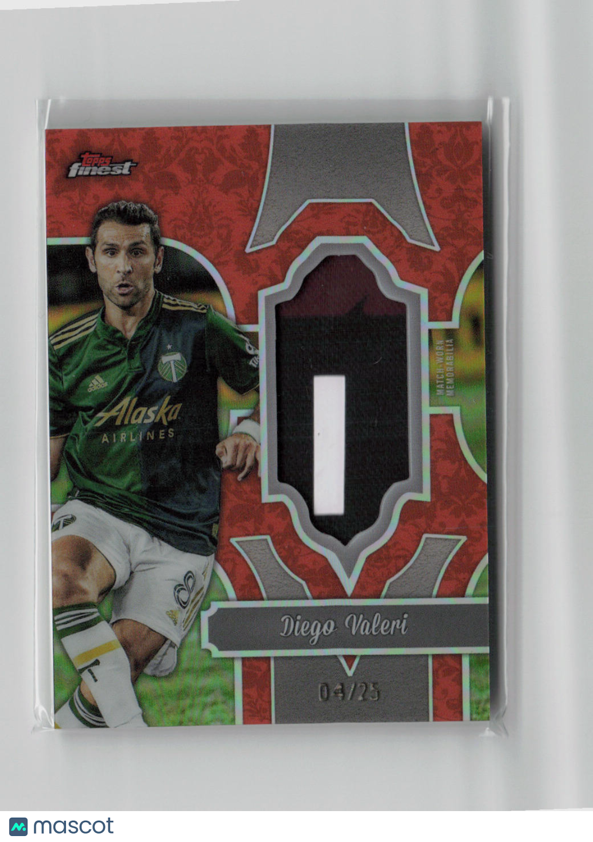 2024 Topps Finest Diego Valeri 04/25 Finest Fabric Relic #FF DV - Rare Soccer Trading Card for Collectors & Fans - Perfect for Sports Memorabilia Displays & Investment Collections
