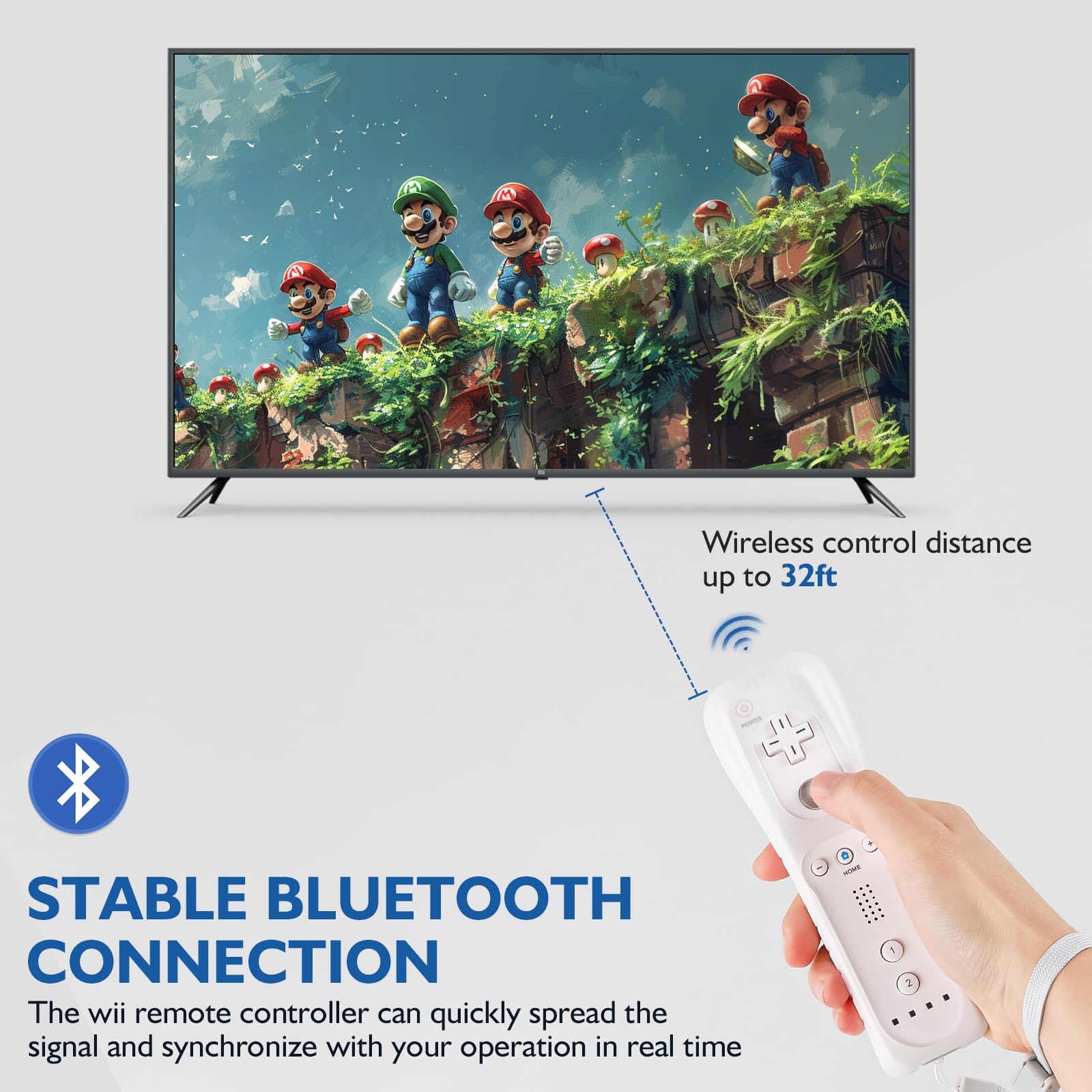 Original Wii Remote Controller with Nunchuk for Nintendo Wii & Wii U - Wireless Motion Sensor Gamepad with Silicone Protective Case & Wrist Strap - Perfect for Mario Kart, Wii Sports & Family Gaming Parties