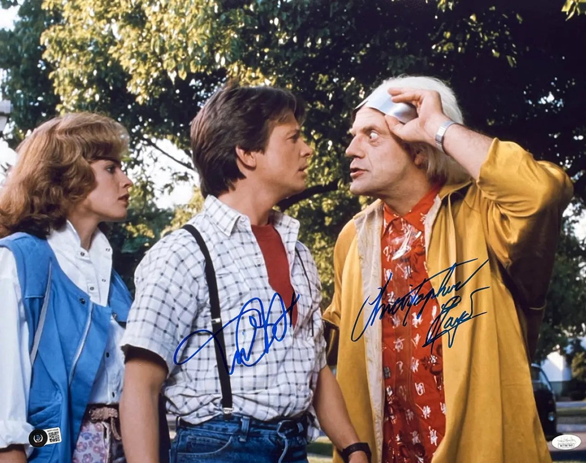Authentic Michael J. Fox & Christopher Lloyd Signed 16x20 Back to the Future Photo - JSA BAS Certified - Perfect for Movie Memorabilia Collectors & Home Theater Decor