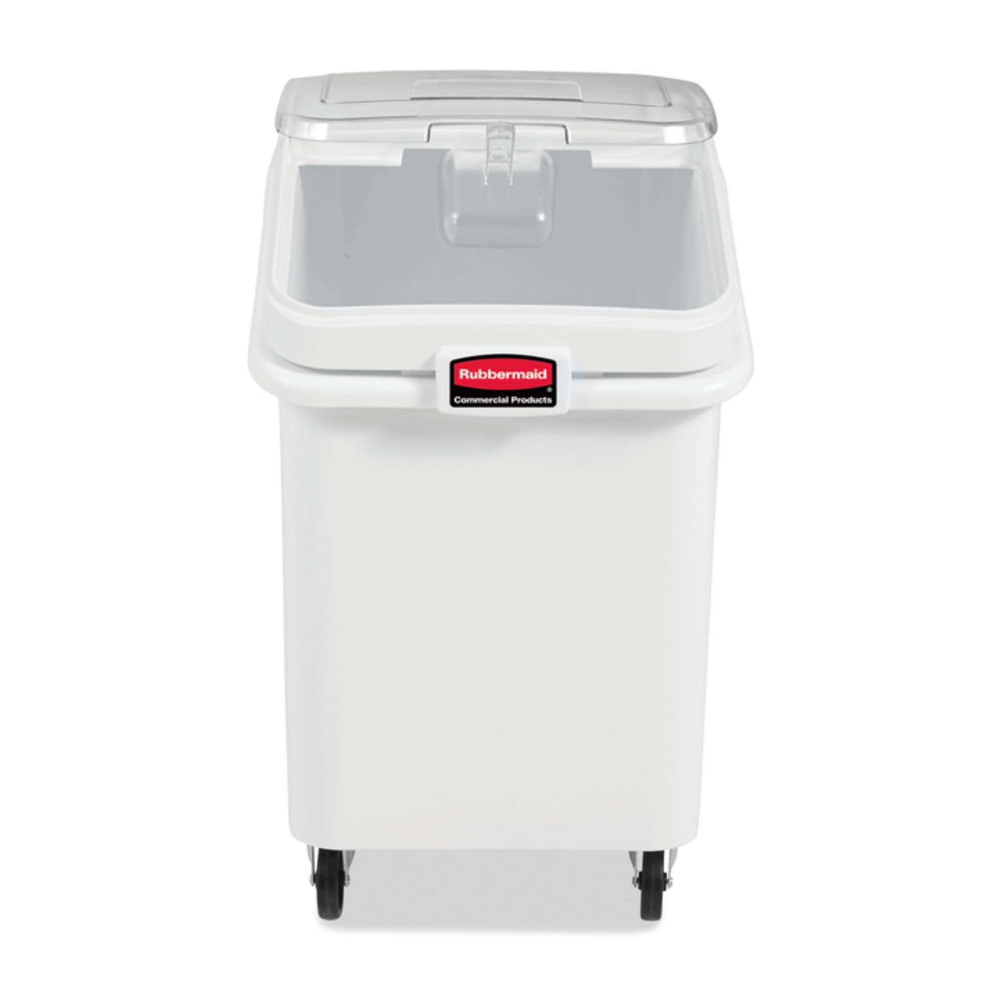 Rubbermaid 600-Cup Commercial Ingredient Storage Bin with Scoop & Wheels - White Plastic Food Container with Sliding Lid for Kitchen, Restaurant & Bulk Pantry Organization - Ideal for Flour, Sugar, Rice & Dry Goods Storage