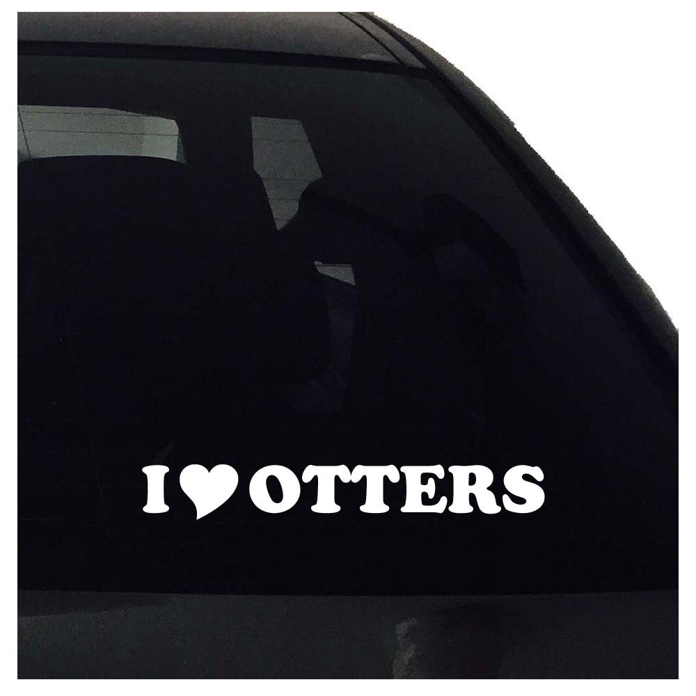 I Love Otters Vinyl Decal Sticker - Waterproof, Durable for Laptops, Cars, Tumblers & DIY Crafts