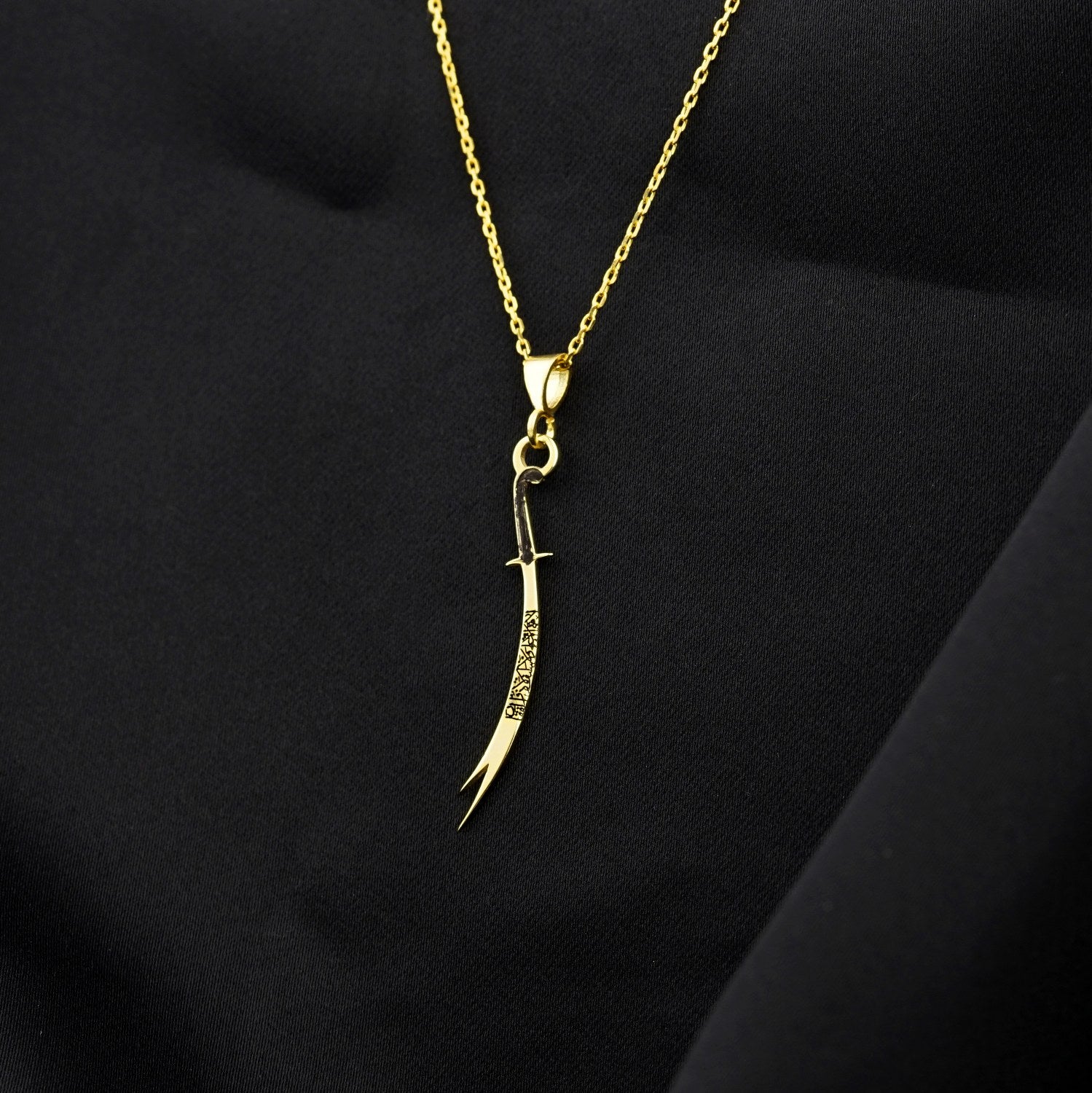 Zulfiqar Sword Necklace - 925 Sterling Silver Islamic Pendant for Men & Women | Muslim Jewelry Gift for Eid, Wedding & Special Occasions