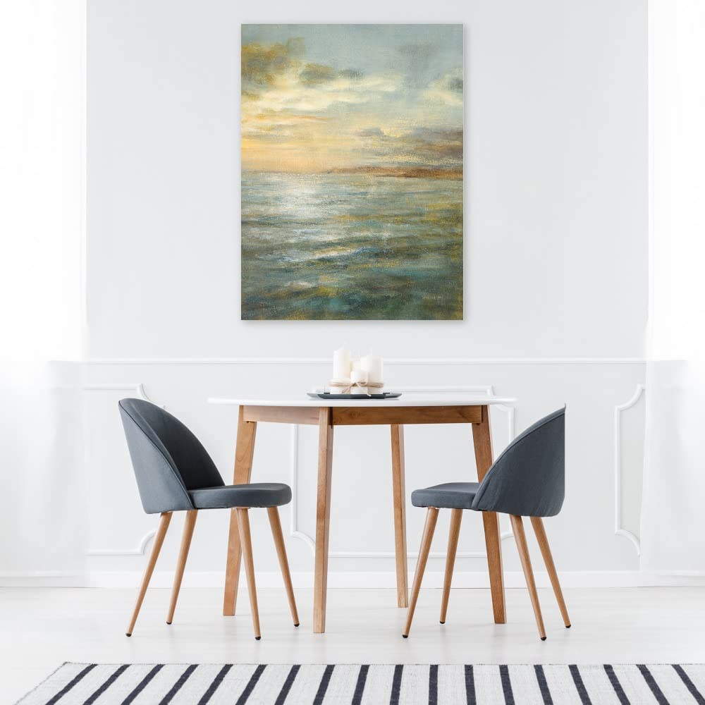 Serene Sea III by Danhui Nai - Stretched Canvas Wall Art Print for Home & Office Decor (24x32 Inches) - Ready to Hang Ocean Painting for Living Room, Bedroom, Bathroom, Kitchen, Dining Area & Bar