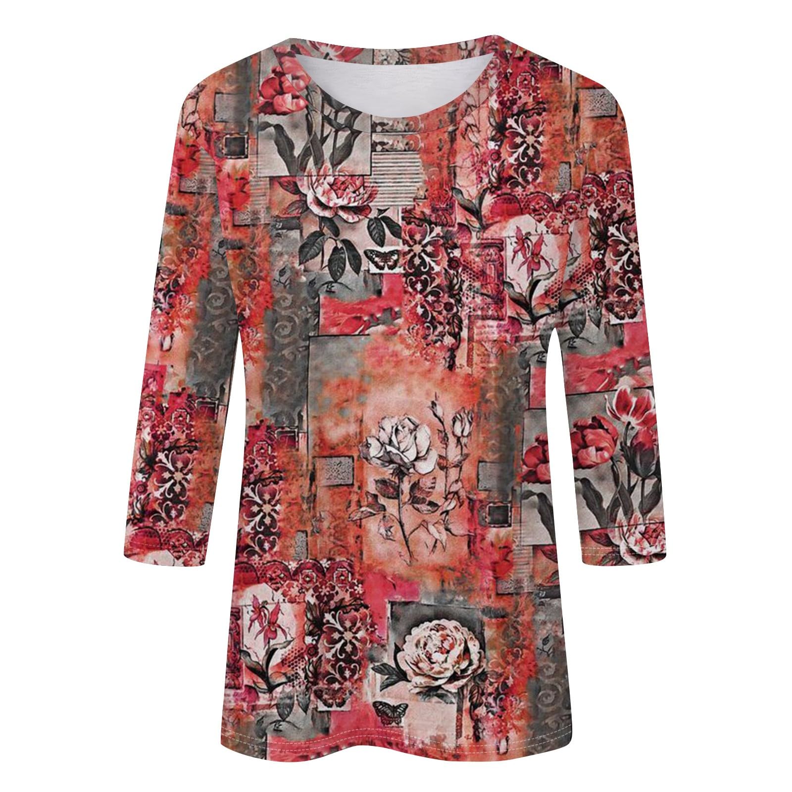 Trendy 2024 Women's Work Tops - 3/4 Sleeve Graphic Tee Shirts for Fall | Office Wear & Casual Outfits