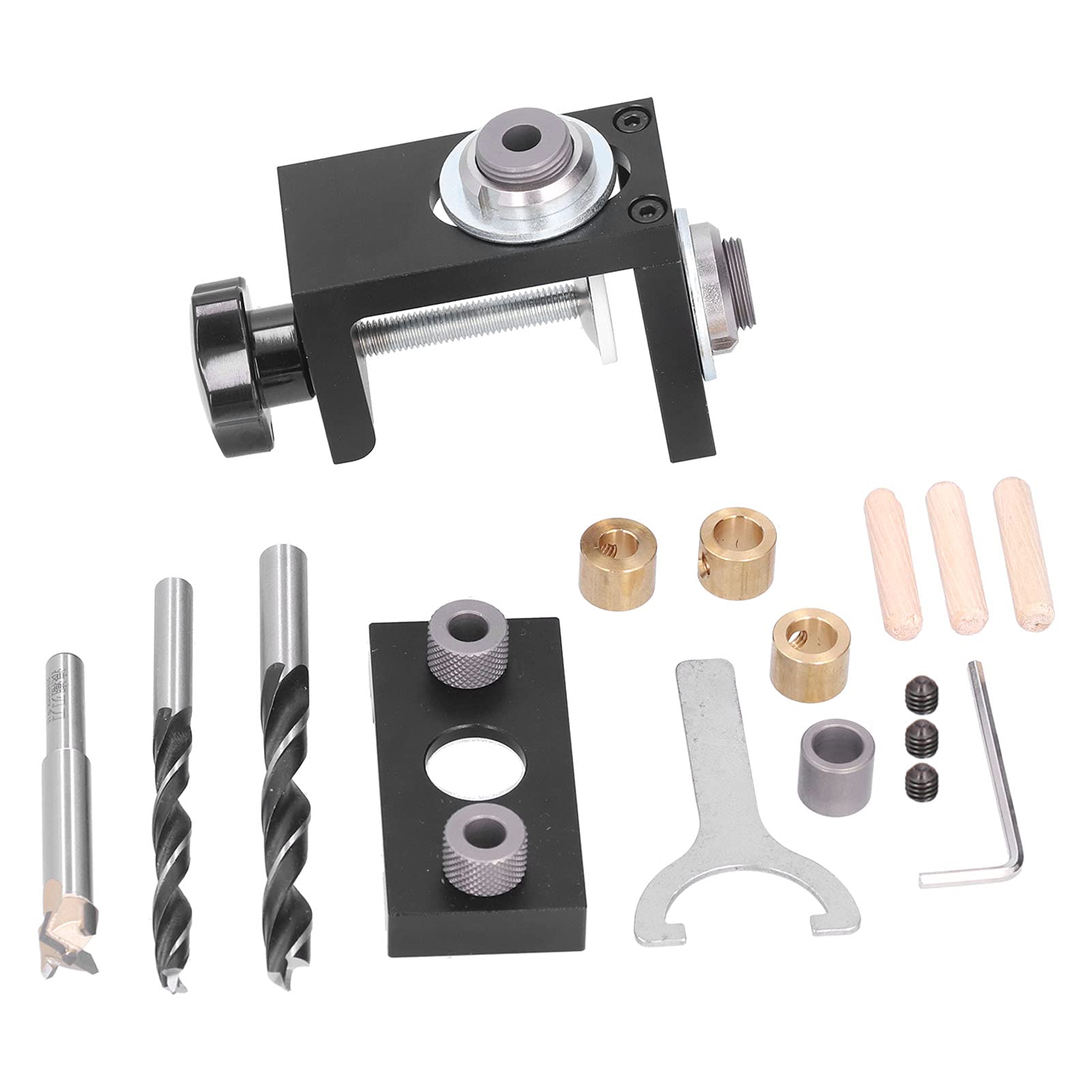 3-in-1 A Type Hole Drill Guide Jig for Woodworking - 8/10/15mm Doweling Angle Hole Locator Tool (GGW) - Perfect for Cabinet Making, Furniture Assembly & DIY Wood Projects
