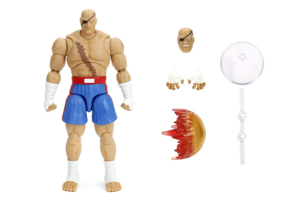 Jada Toys 1/12 Scale 6-Inch Ultra Street Fighter II Action Figure - Sagat Collectible for Gamers & Fans | Perfect for Display, Cosplay & Fighting Game Enthusiasts