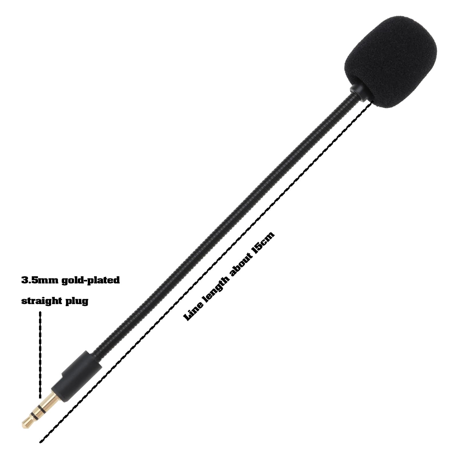 OTOTEC Detachable 3.5mm Gaming Headset Microphone - Noise Cancelling Boom Mic Compatible with Razer Barracuda X Wireless Headset (Black) - Perfect for PC Gaming, Streaming & Online Meetings