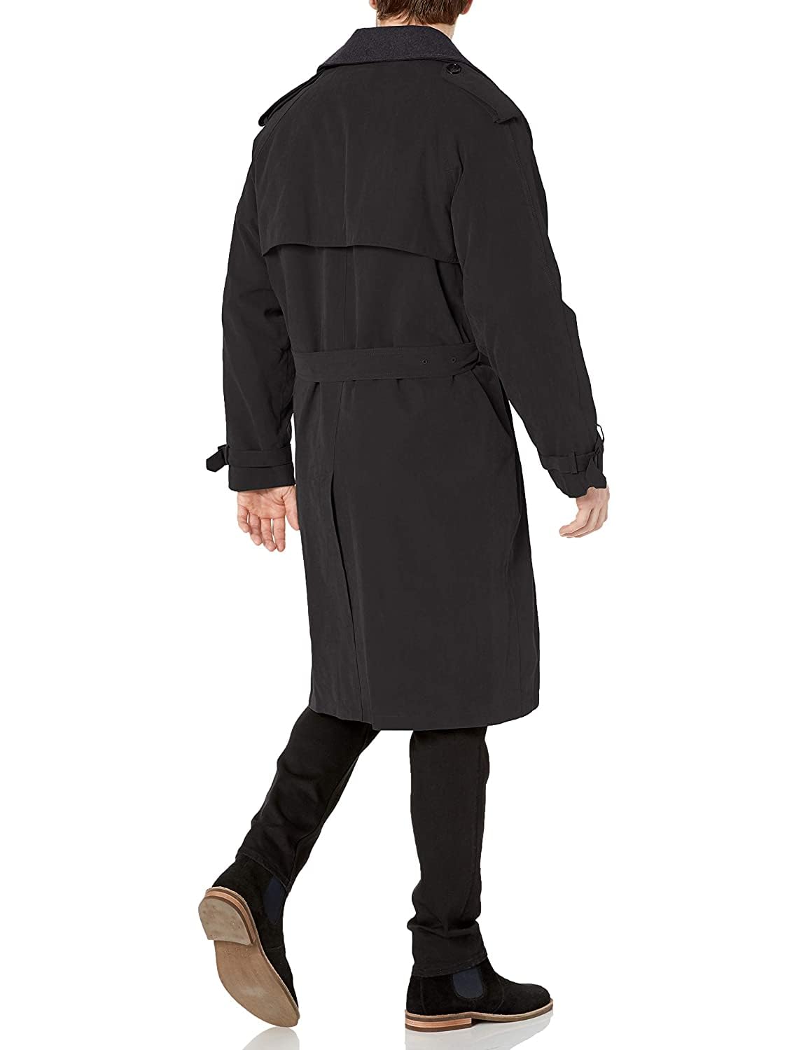 London Fog Men's Classic Double Breasted Trench Coat with Detachable Liner & Removable Collar | Waterproof Raincoat for Business, Travel & Formal Occasions