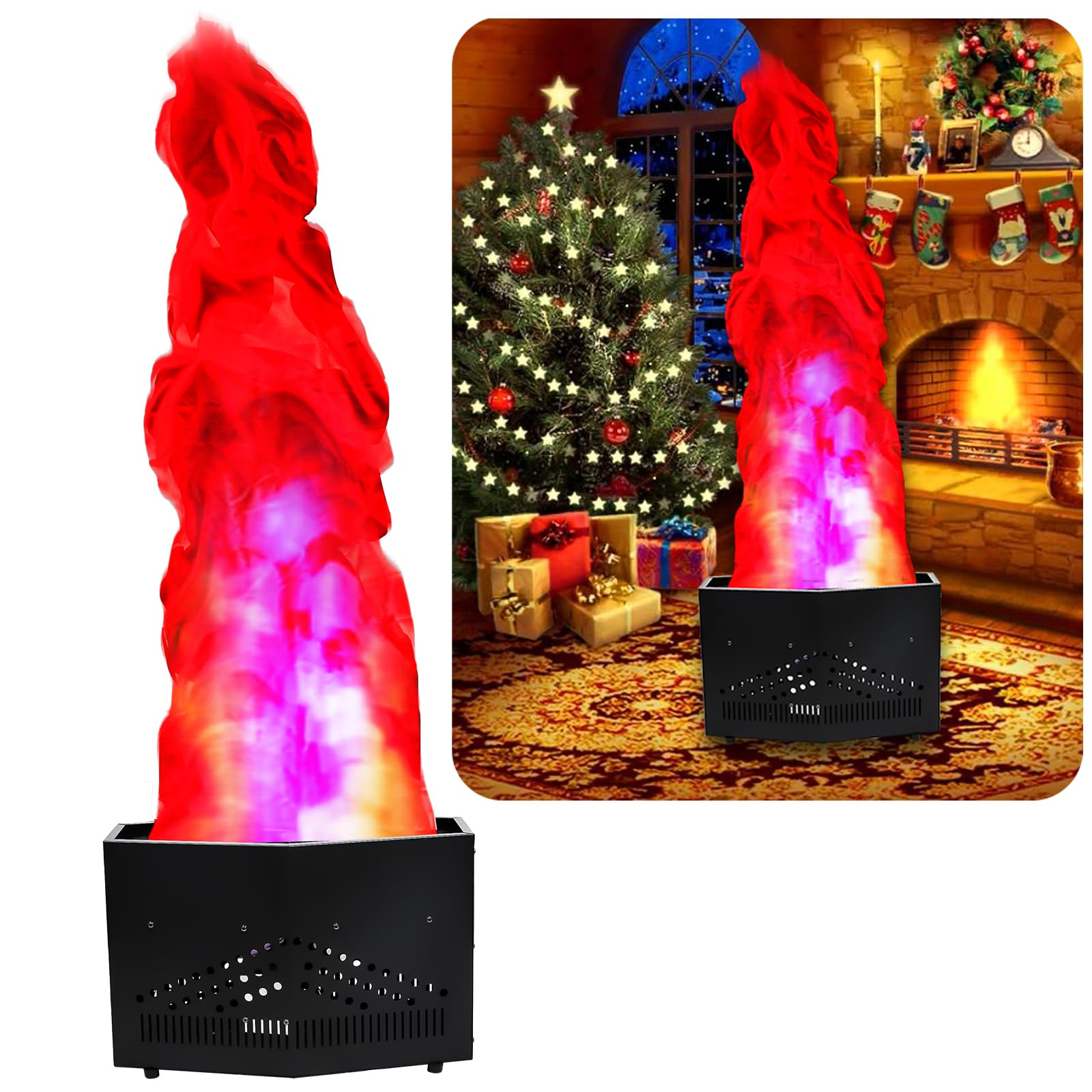 36 LED Fake Fire Flame Lamp - 5ft Realistic Electric Fireplace Light for Stage, Restaurants, Christmas & Bonfire Parties, DJ Events, Nightclubs & Camping - Perfect for Indoor/Outdoor Decoration & Ambiance