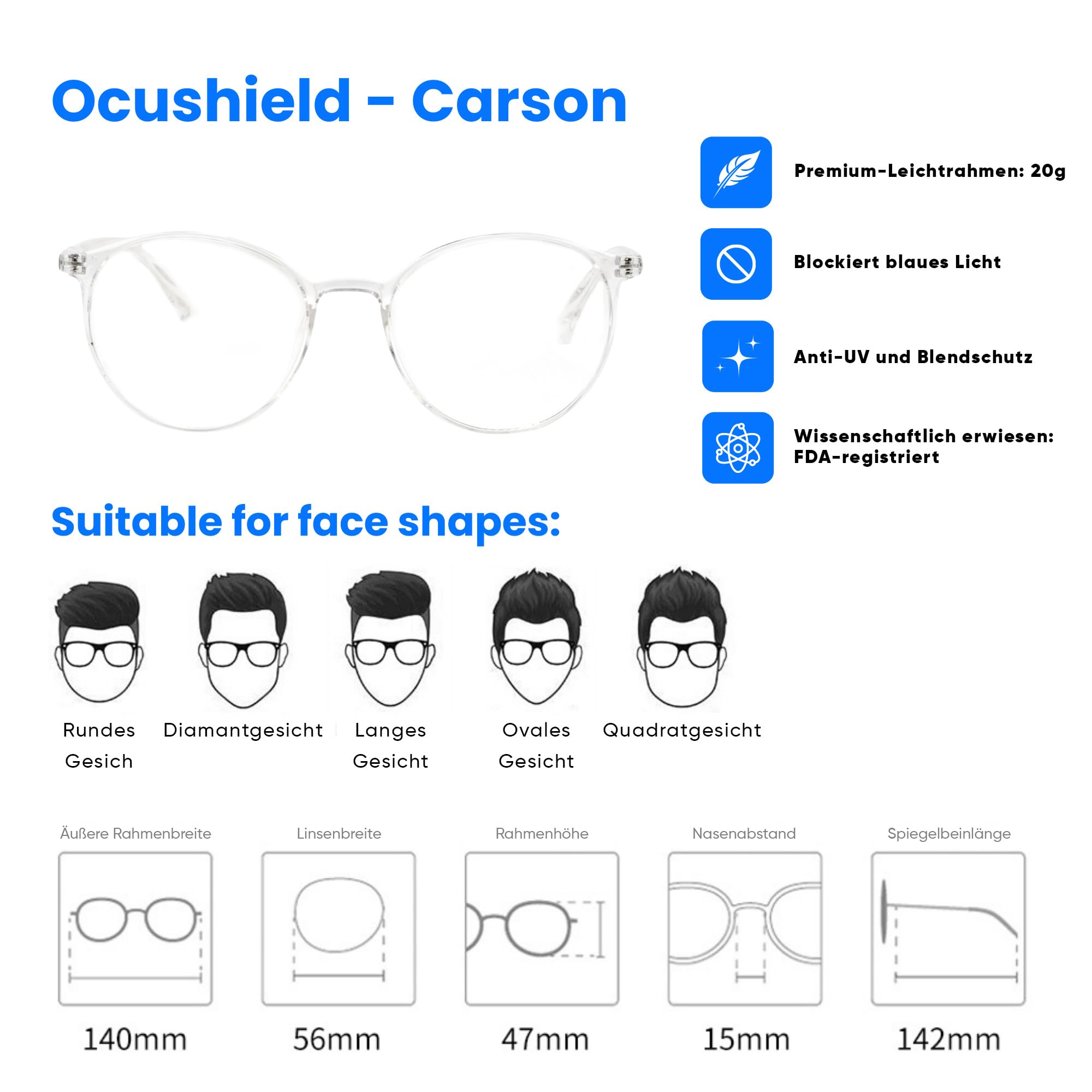 Ocushield Blue Light Blocking Glasses for Adults & Kids - Reduce Eye Strain from Digital Devices | Anti-Glare Computer Glasses | Perfect for Gaming, Office Work & Online Classes | Designed by Optometrists