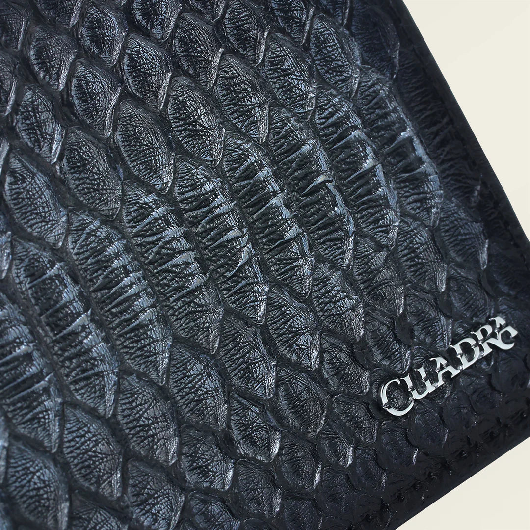 BC030PH Genuine Python Skin Bi-Fold Wallet for Men - Premium Leather Oxford Style - Perfect for Everyday Use & Gifting