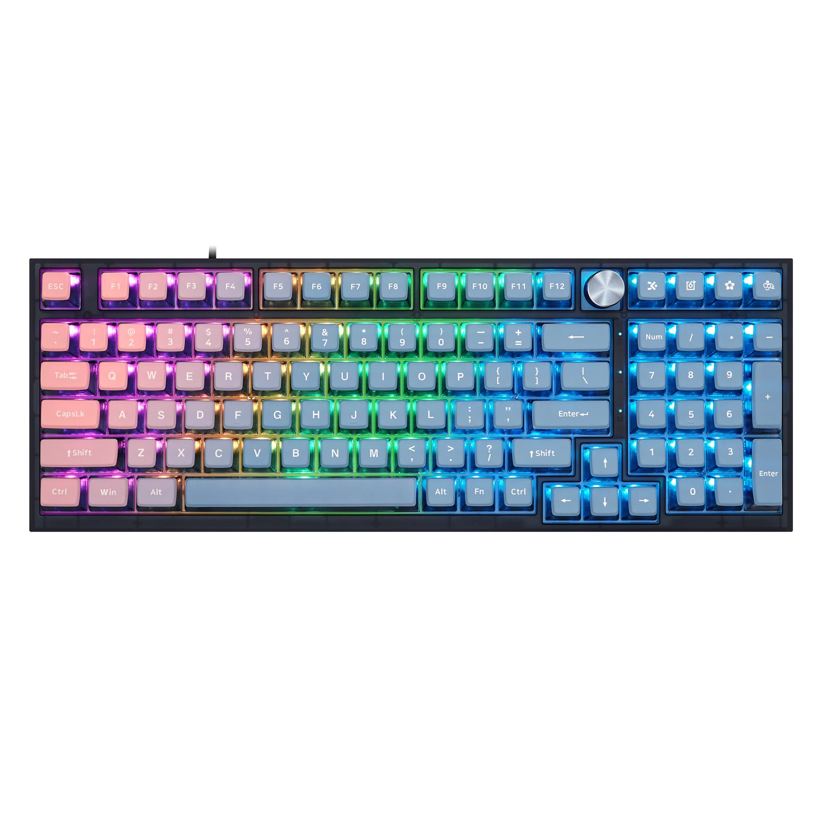 YUNZII Blue Enchantress Keycap Set - 129 Key PBT Mechanical Keyboard Keycaps for Cherry MX Switches | Perfect for Gaming, Typing & Custom Keyboard Builds