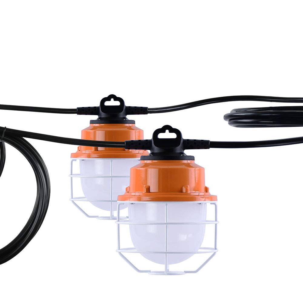 100W LED Construction Work Light - 10400Lm Daylight Hanging Fixture - Temporary Site Lighting for Warehouses, Garages & Outdoor Projects