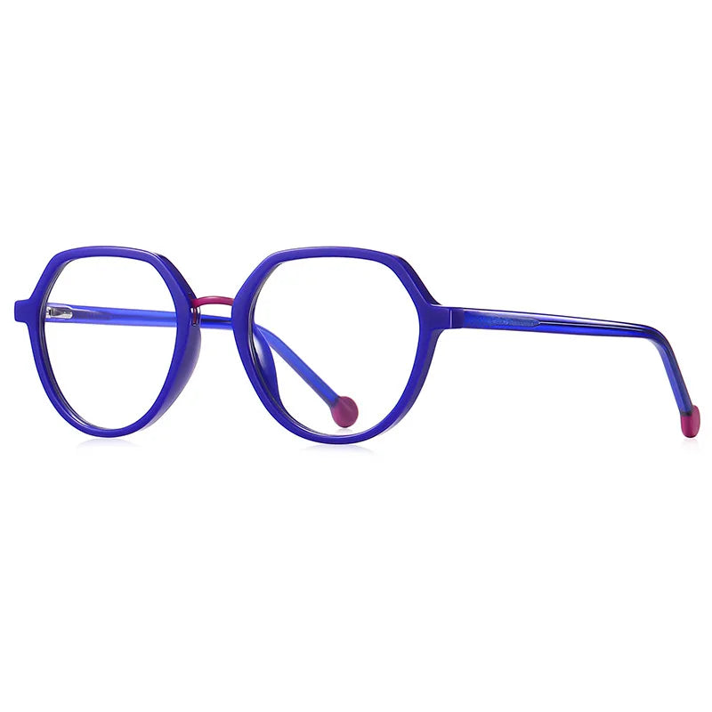 CCspace Unisex Full Rim Flat Top Round TR90 Titanium Eyeglasses 57322 - Lightweight & Durable Glasses for Work, Reading & Fashion
