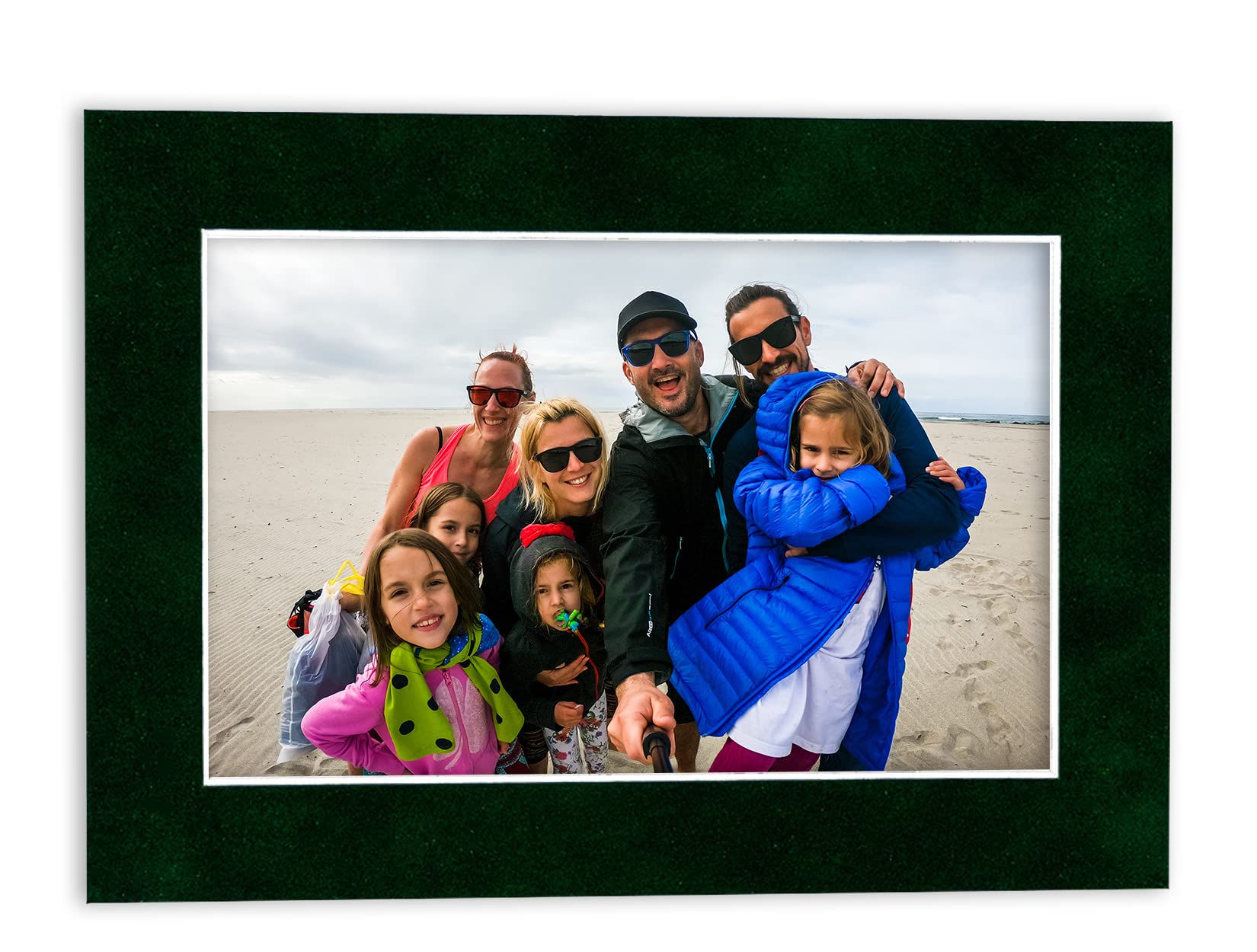 18x20 Acid-Free Green Suede Precut Mat Board with Backing - Bevel Cut for 16x18 Photos - 4-Ply Thickness - Includes Crystal Clear Self-Seal Photo Mat Bag - Perfect for Framing, Picture Displays, and Art Preservation