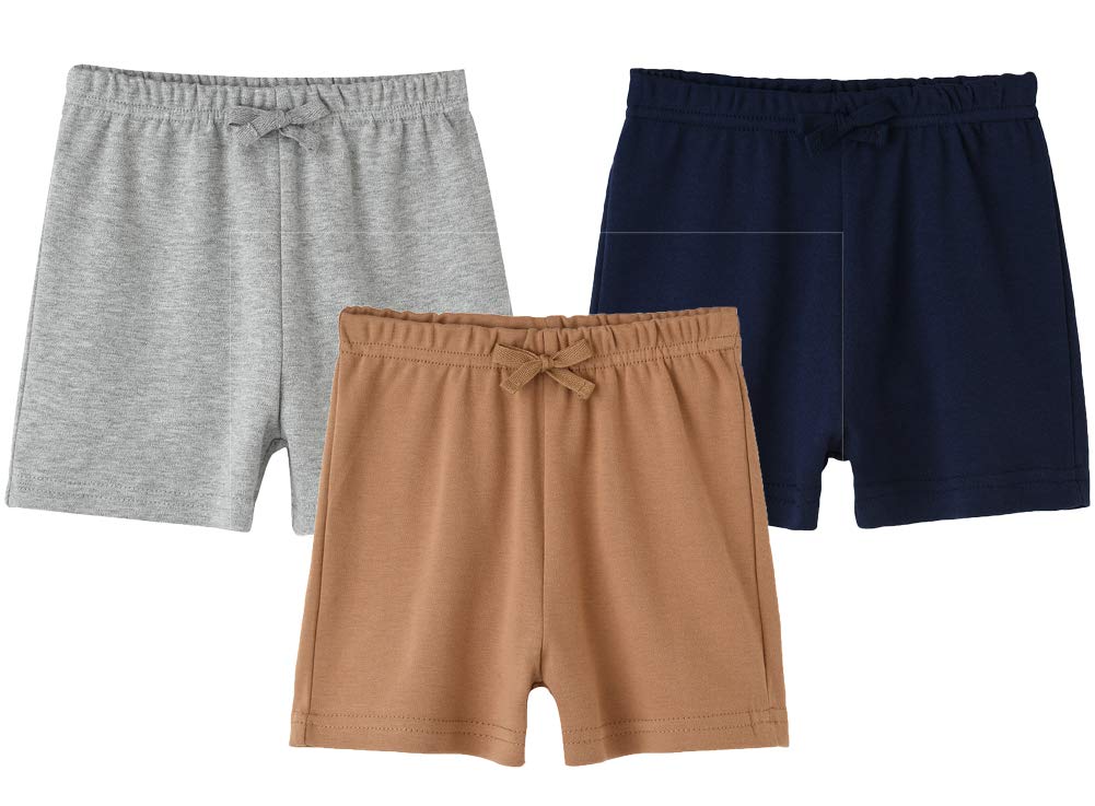 SUYEORLI 3 Pack Baby Boys Girls Cotton Shorts with Drawstring - Soft, Breathable & Comfortable for 3-24 Months | Perfect for Playtime, Summer Outfits & Casual Wear