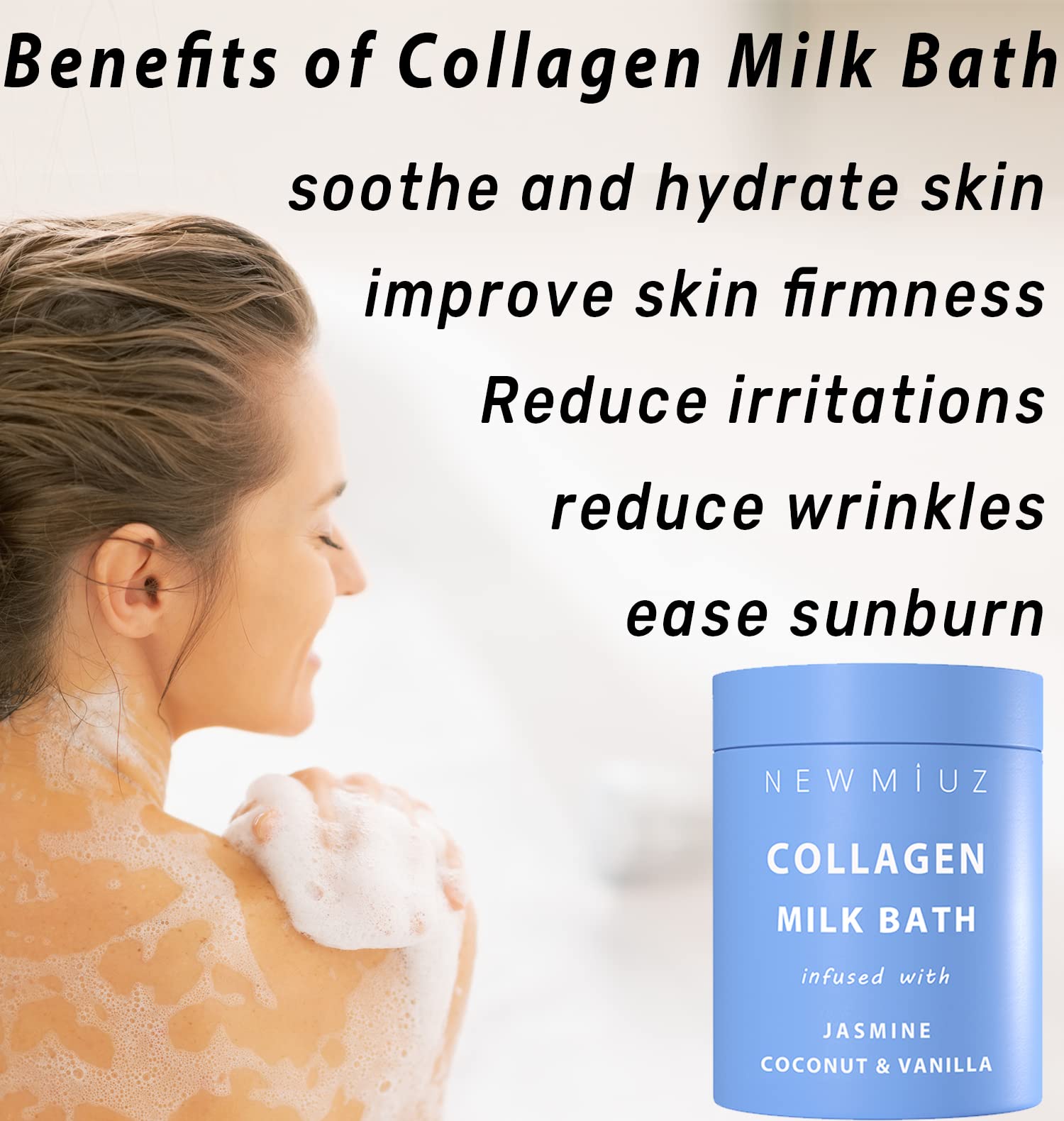 Luxury Creamy Collagen & Magnesium Epsom Salt Bath Gift Set - 4 Pack Milk Bath, Bath Salt & Bath Bombs for Relaxation, Skin Hydration & Muscle Relief | Perfect Spa Night, Self-Care Gift & Stress Relief