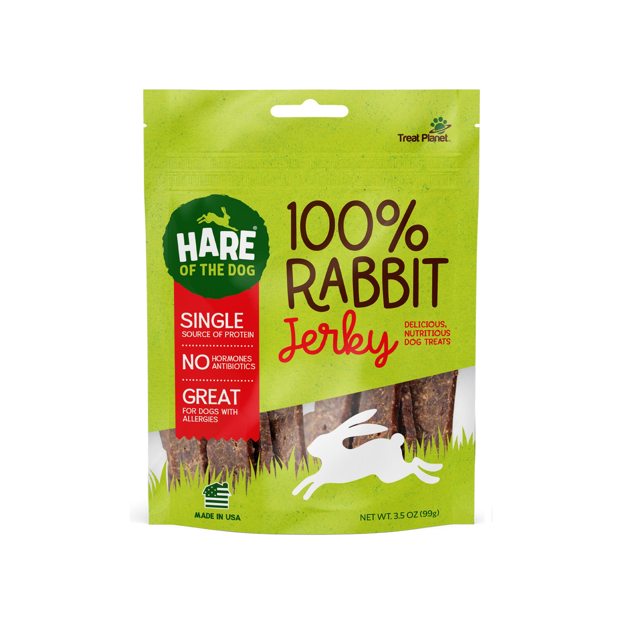 Premium 100% Rabbit Jerky for Dogs - All-Natural, Grain-Free Dog Treats - High-Protein Chews for Training, Dental Health & Outdoor Adventures