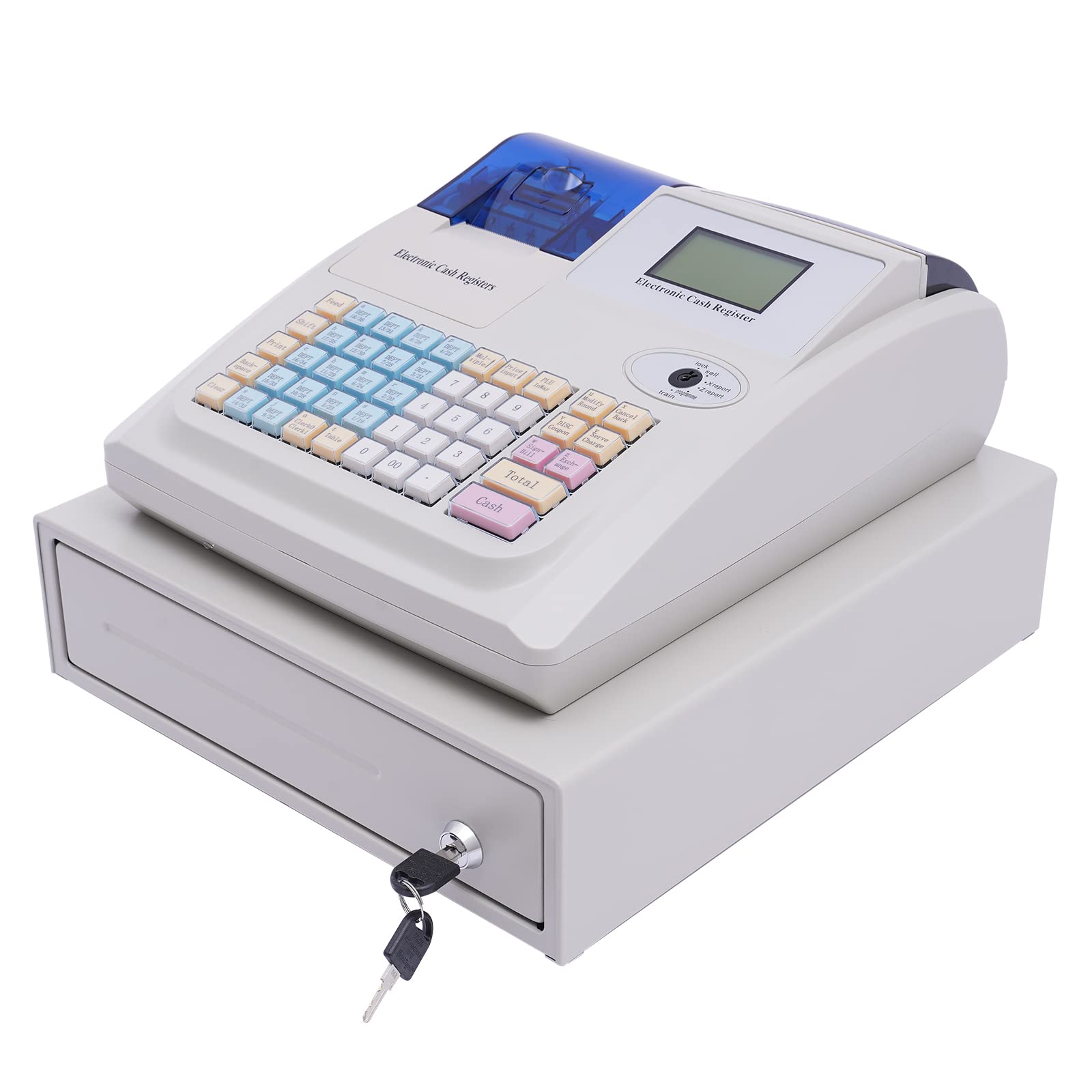 Electronic Cash Register for Small Business - Retail Store & Restaurant POS System with LCD Display, Barcode Scanner, Receipt Printer & Money Drawer | Compatible with Price Scale | Perfect for Quick Checkout & Inventory Management