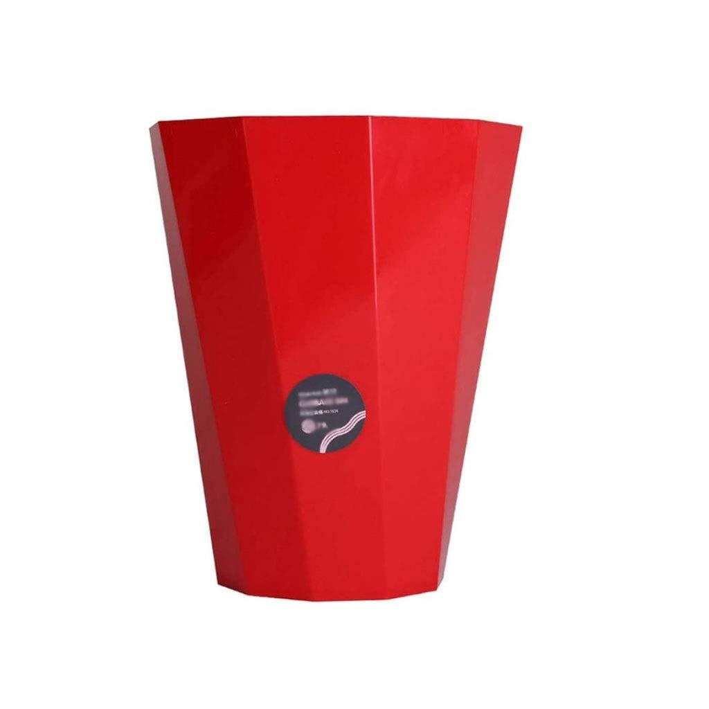 WSSBK Plastic Rectangular Trash Can - 10 Gallon Bathroom & Bedroom Garbage Bin for Home Office, Dorm, College - Durable & Stylish (Red) - Perfect for Waste Disposal in Small Spaces & Shared Living Areas