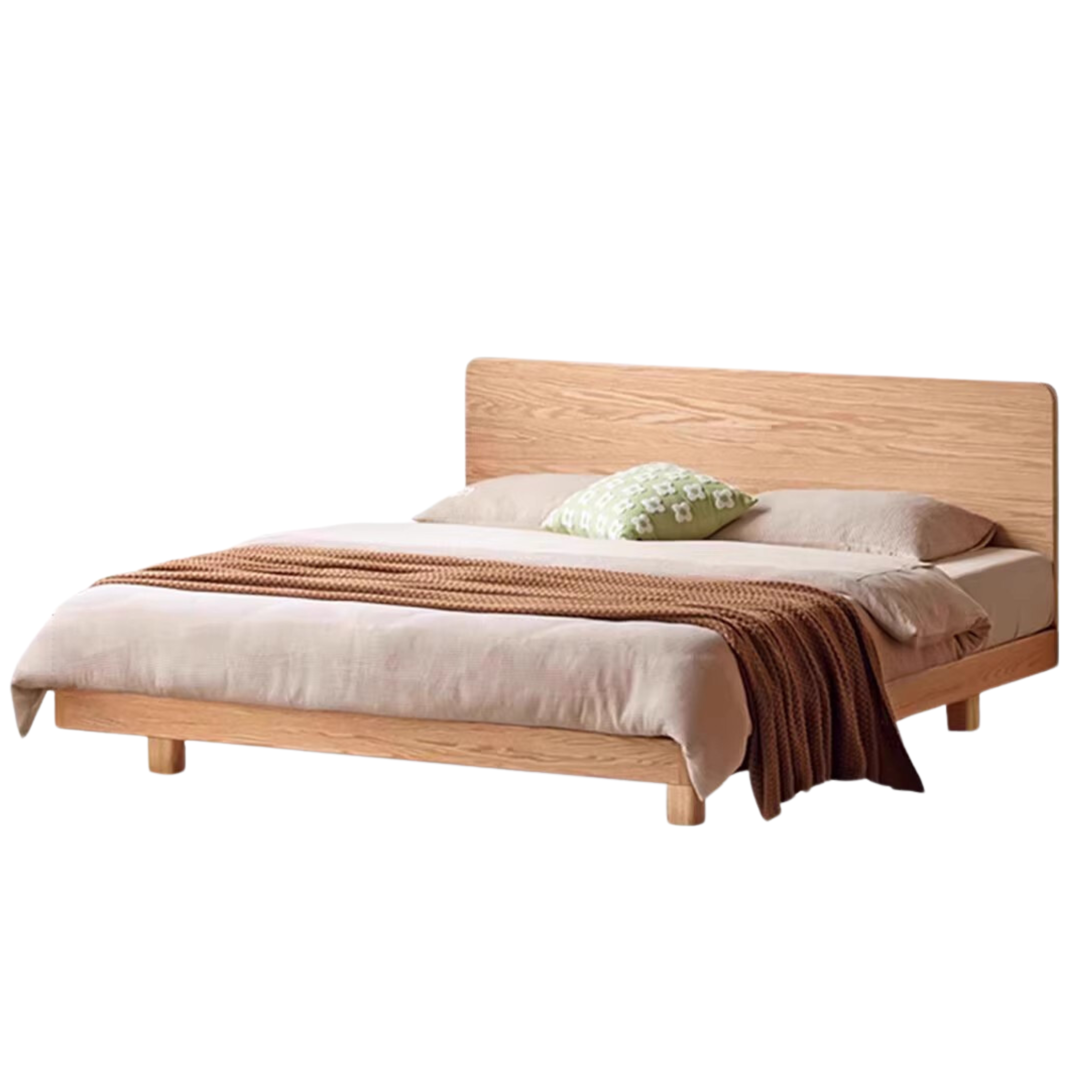 Natural Wood Color Solid wood bed