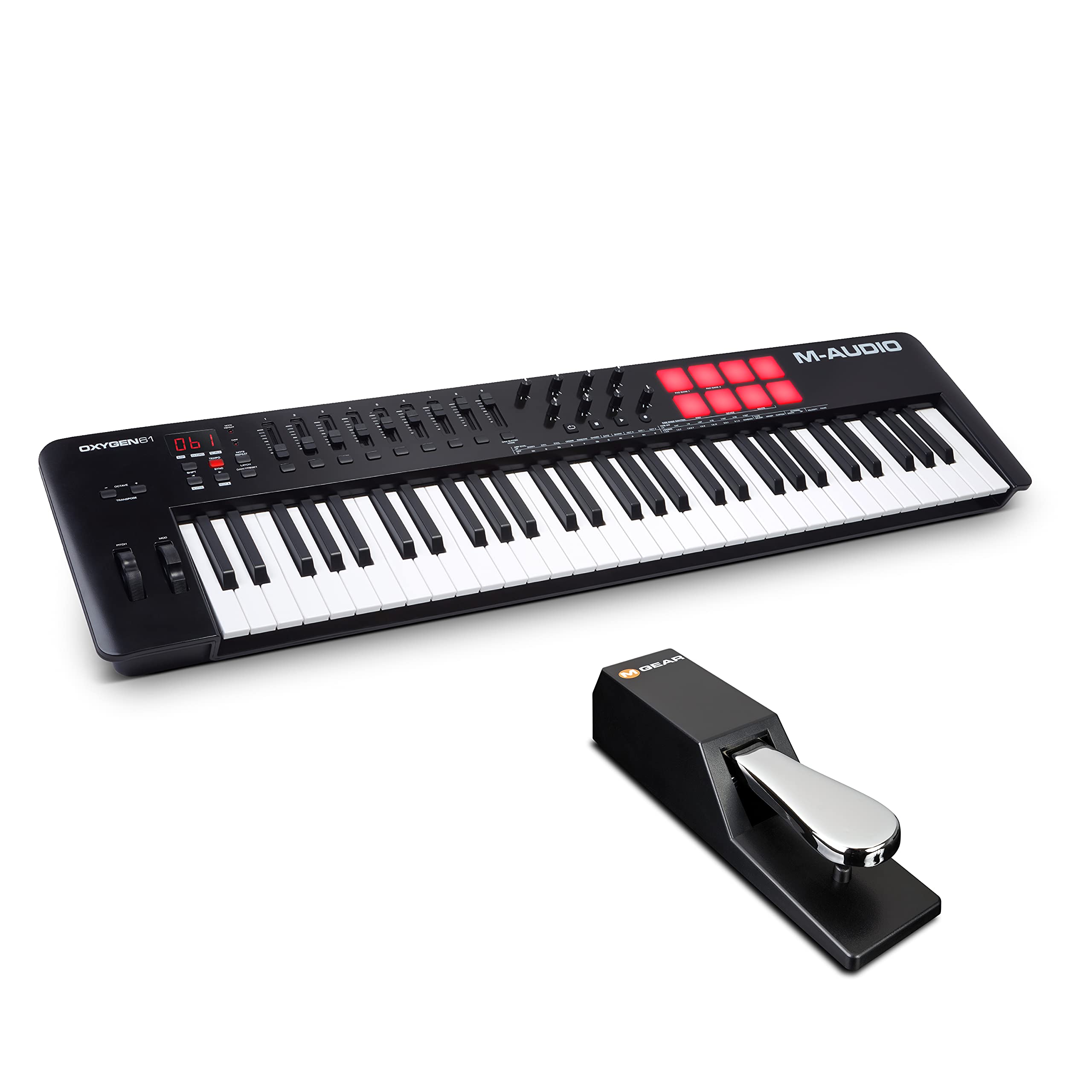 M-Audio Oxygen 61 MKV MIDI Keyboard Controller Bundle - 61-Key USB MIDI Piano with Beat Pads, Sustain Pedal & Software Suite - Perfect for Music Production, Live Performance & Home Studio Recording