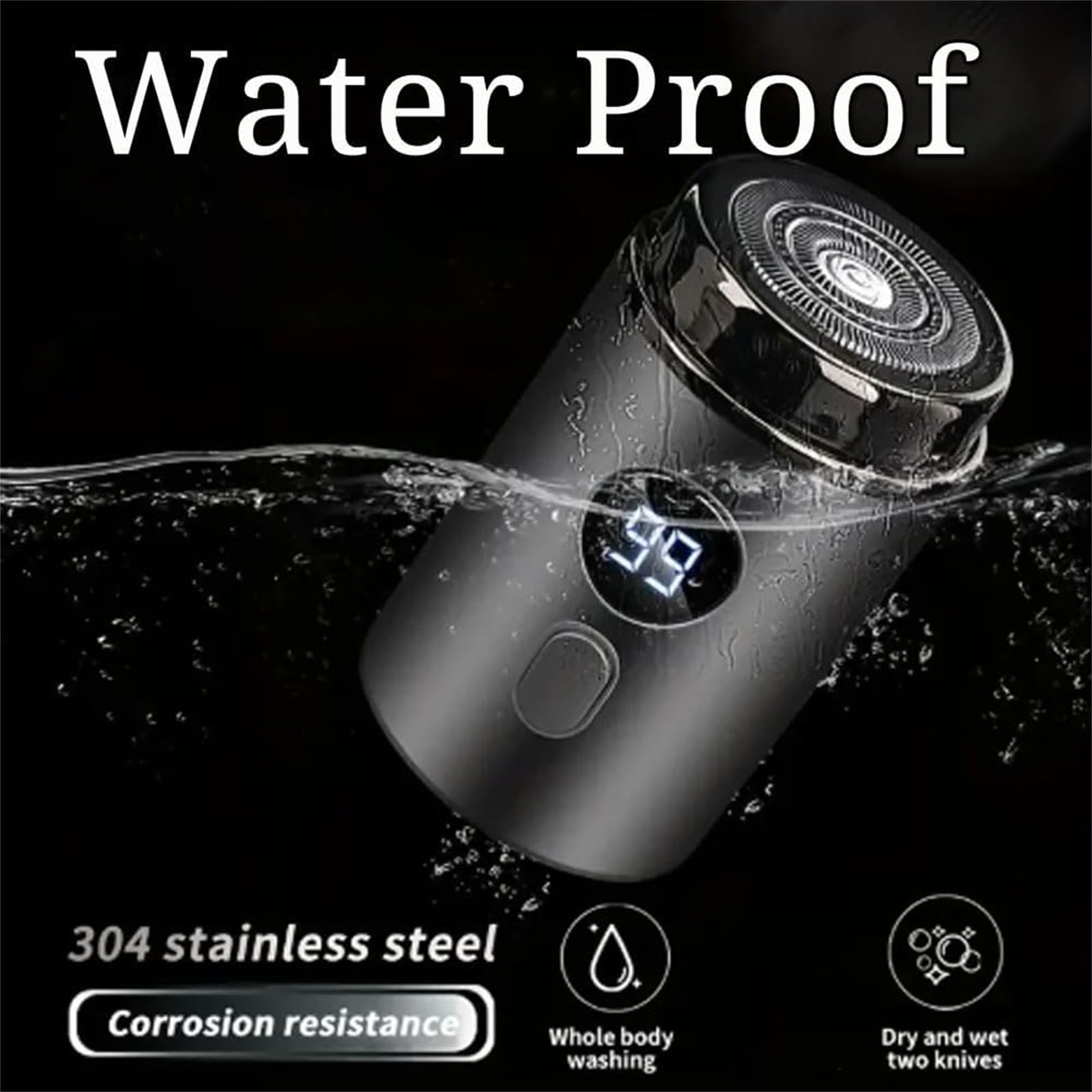 Vishopee Mini Portable Electric Shaver for Men - 3D Floating Head, Cordless Travel Shaver, USB Rechargeable, Smooth & Painless Shaving - Perfect for Home, Office & Travel (Gold)