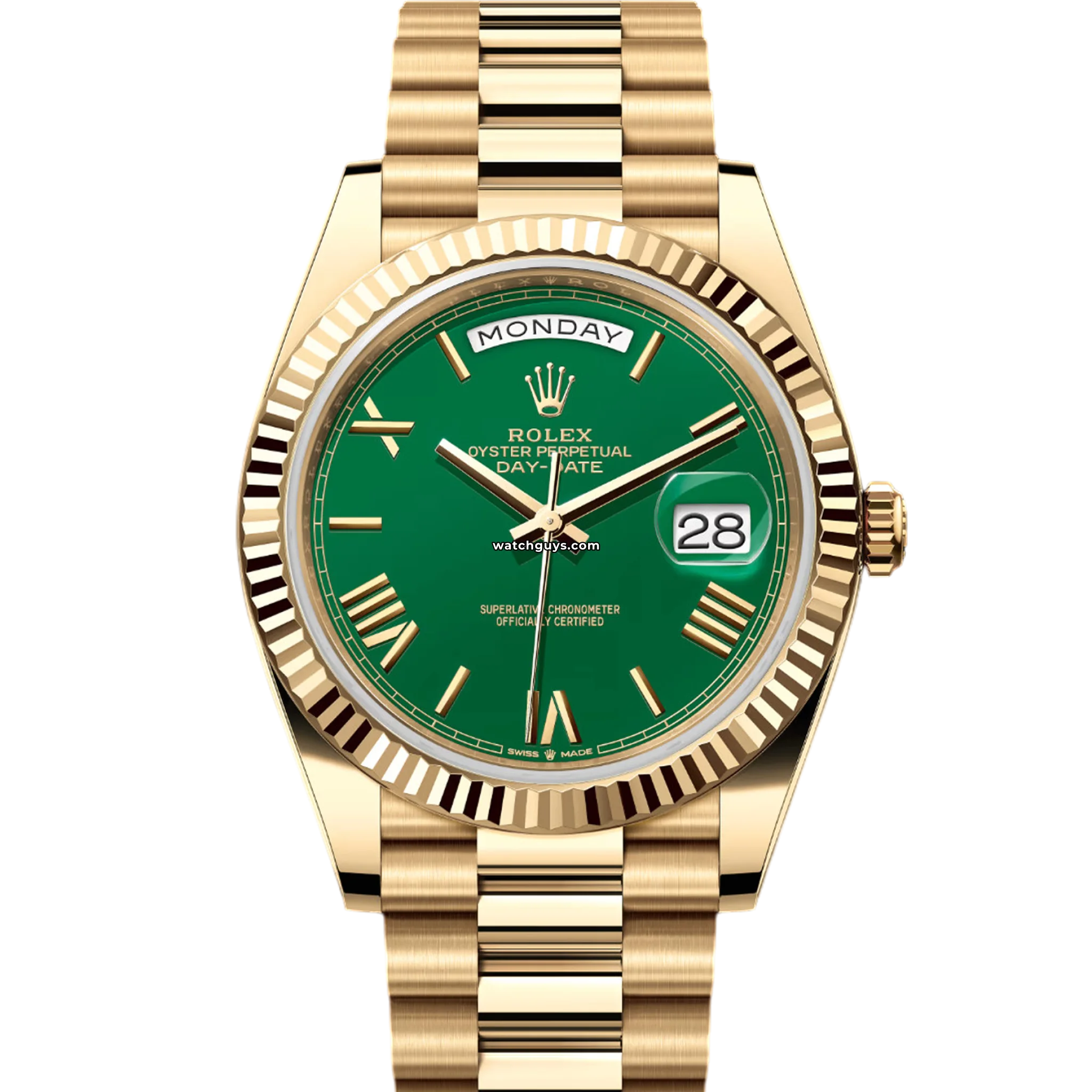 Rolex Day-Date 40mm 228238 Men's Watch - 18K Yellow Gold with Green Dial - Luxury Dress Watch for Business & Formal Occasions